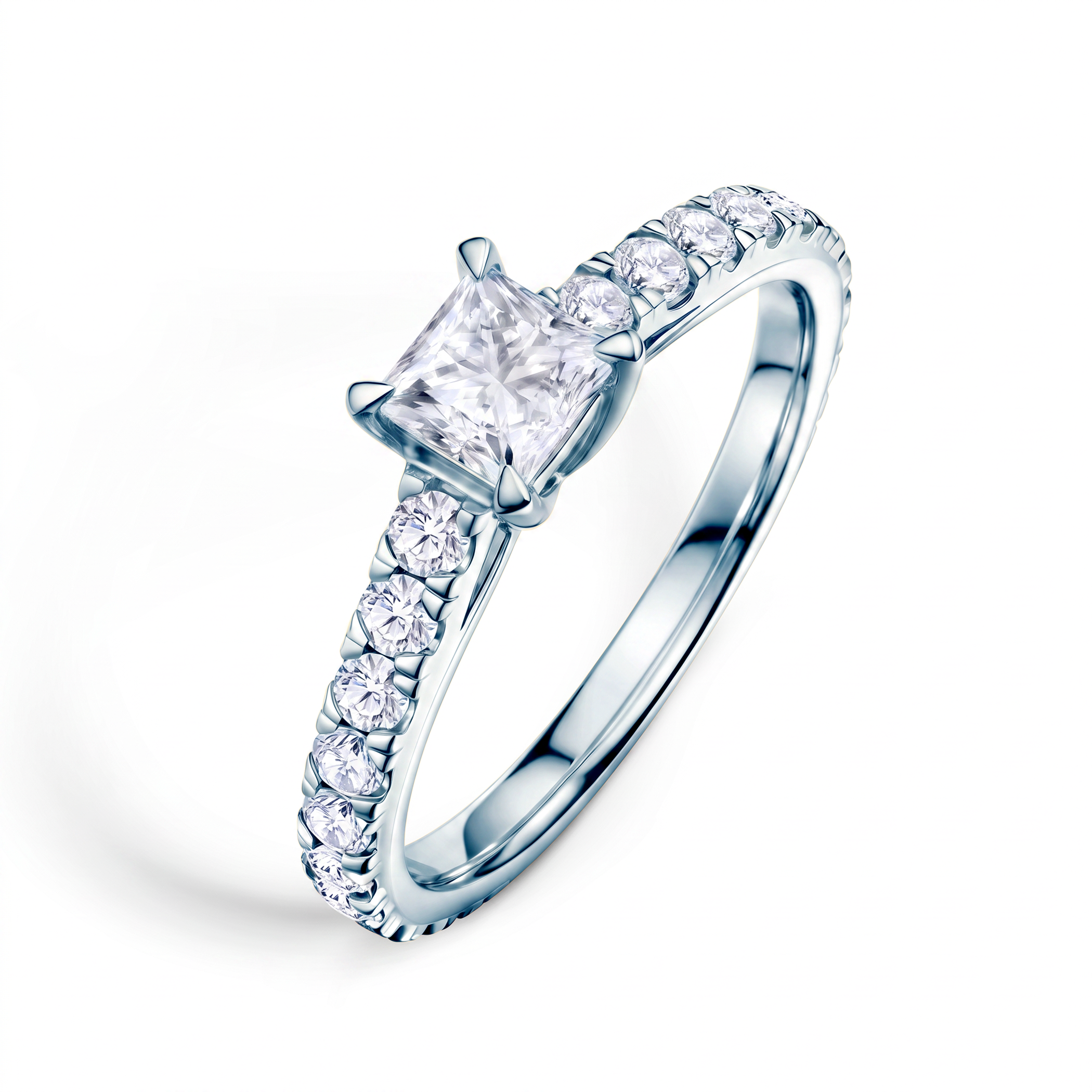 Share Your Love engagement ring: white gold, princess-cut diamond - 4