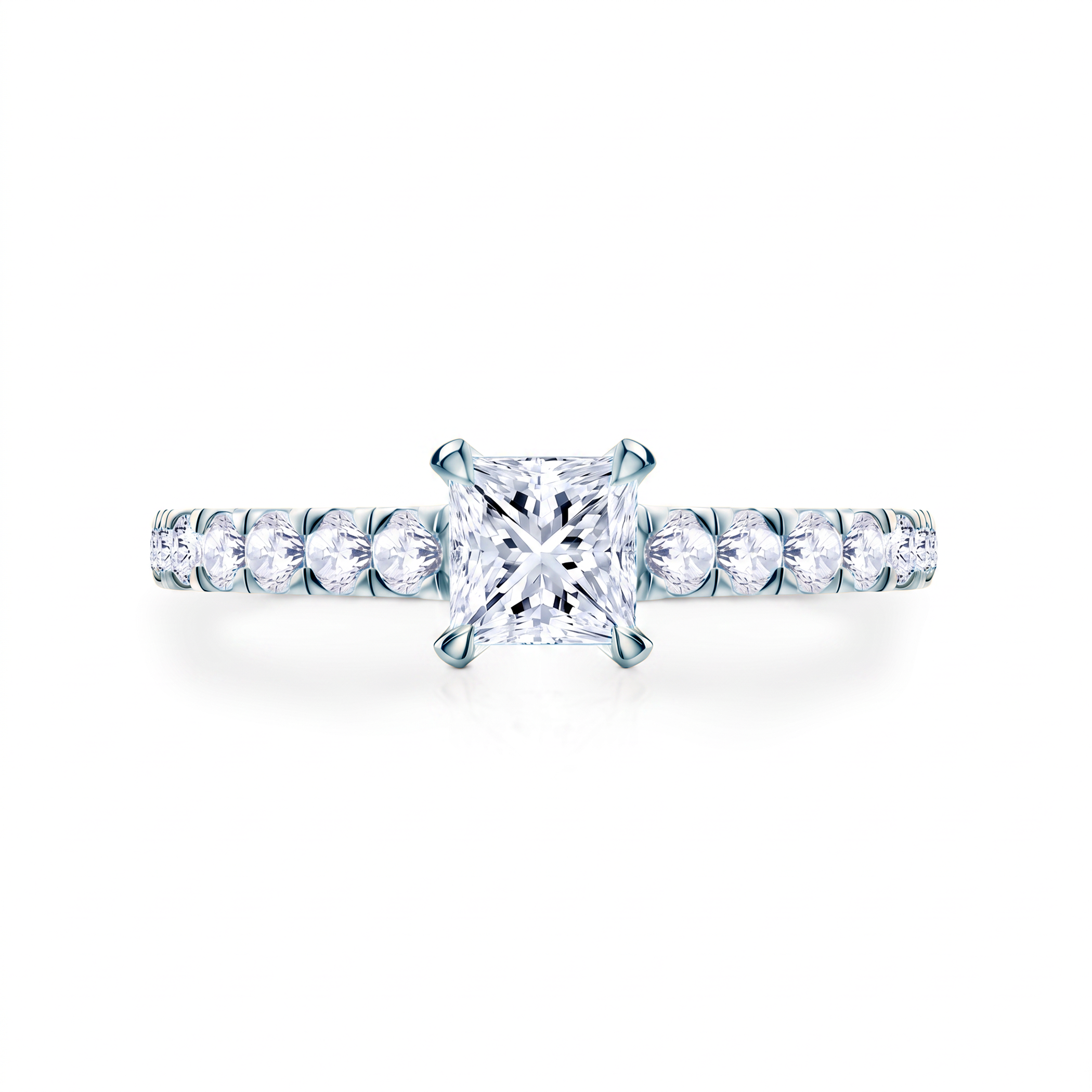 Share Your Love engagement ring: white gold, princess-cut diamond