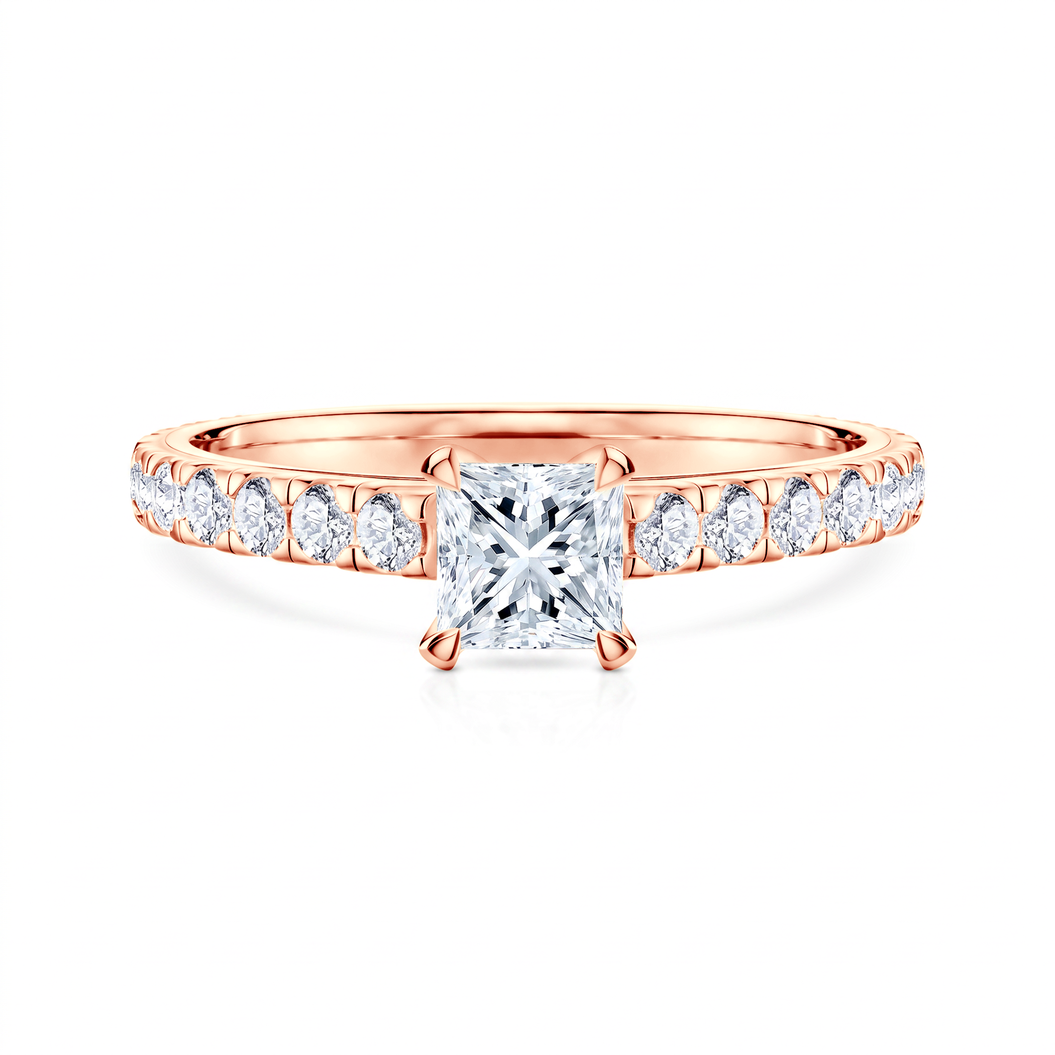Share Your Love engagement ring: rose gold, princess-cut diamond
