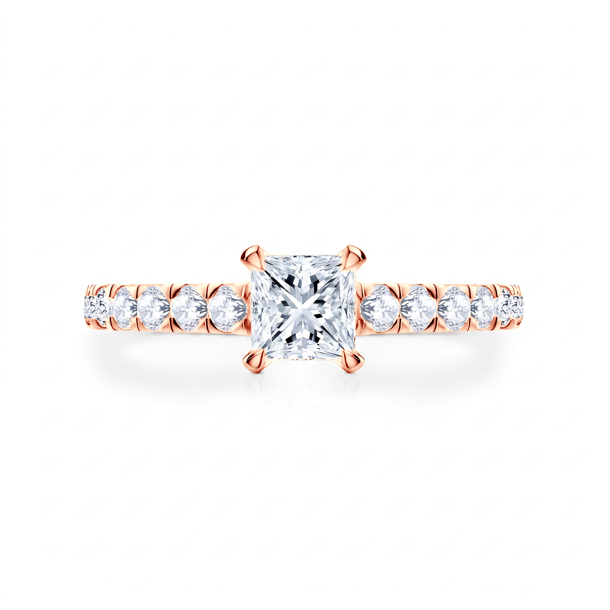Share Your Love engagement ring: rose gold, princess-cut diamond
