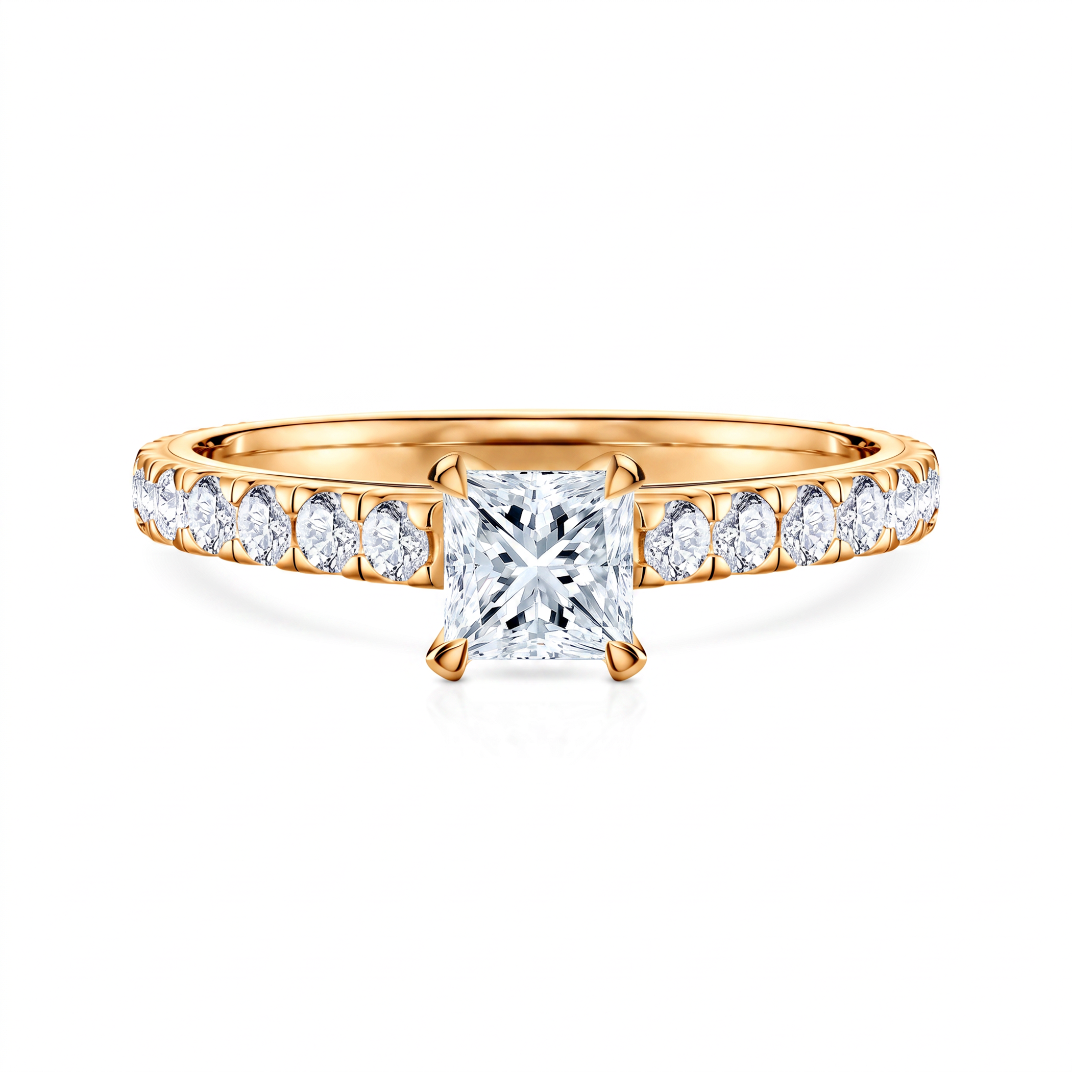 Share Your Love engagement ring: gold, princess-cut diamond