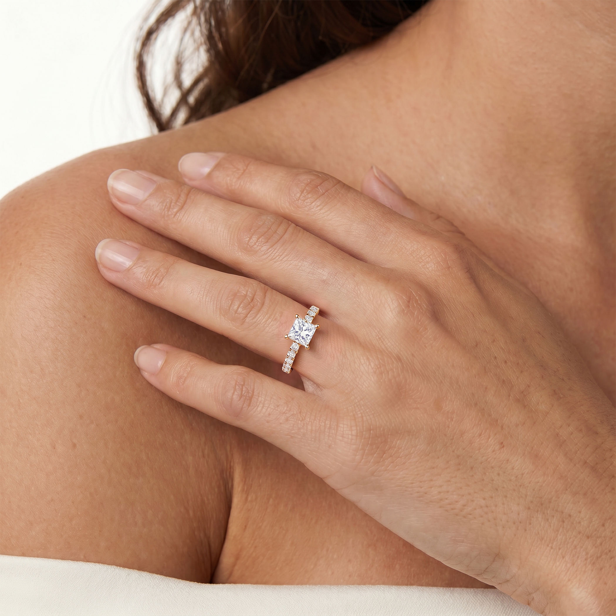 Share Your Love engagement ring: gold, princess-cut diamond - 5