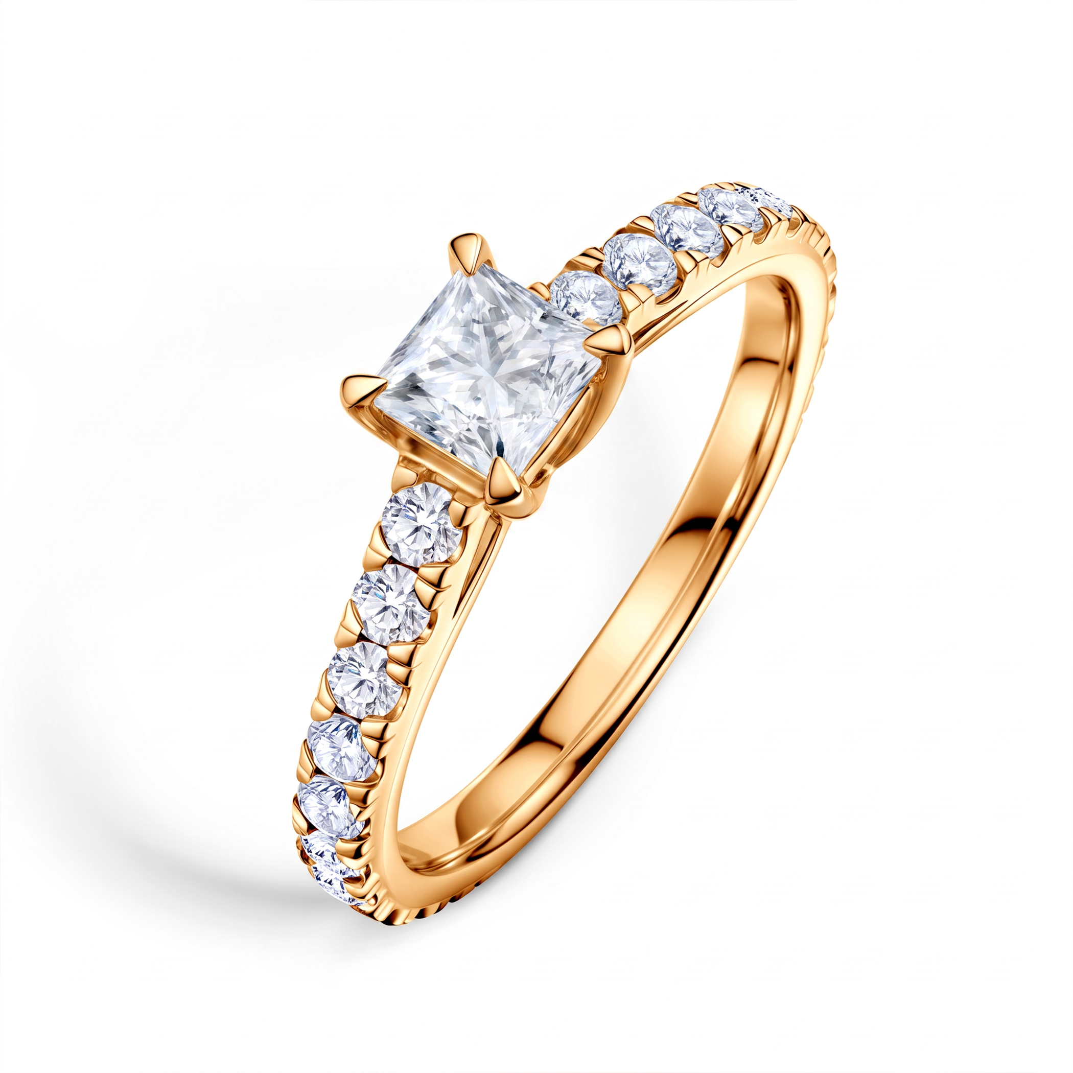 Share Your Love engagement ring: gold, princess-cut diamond - 4