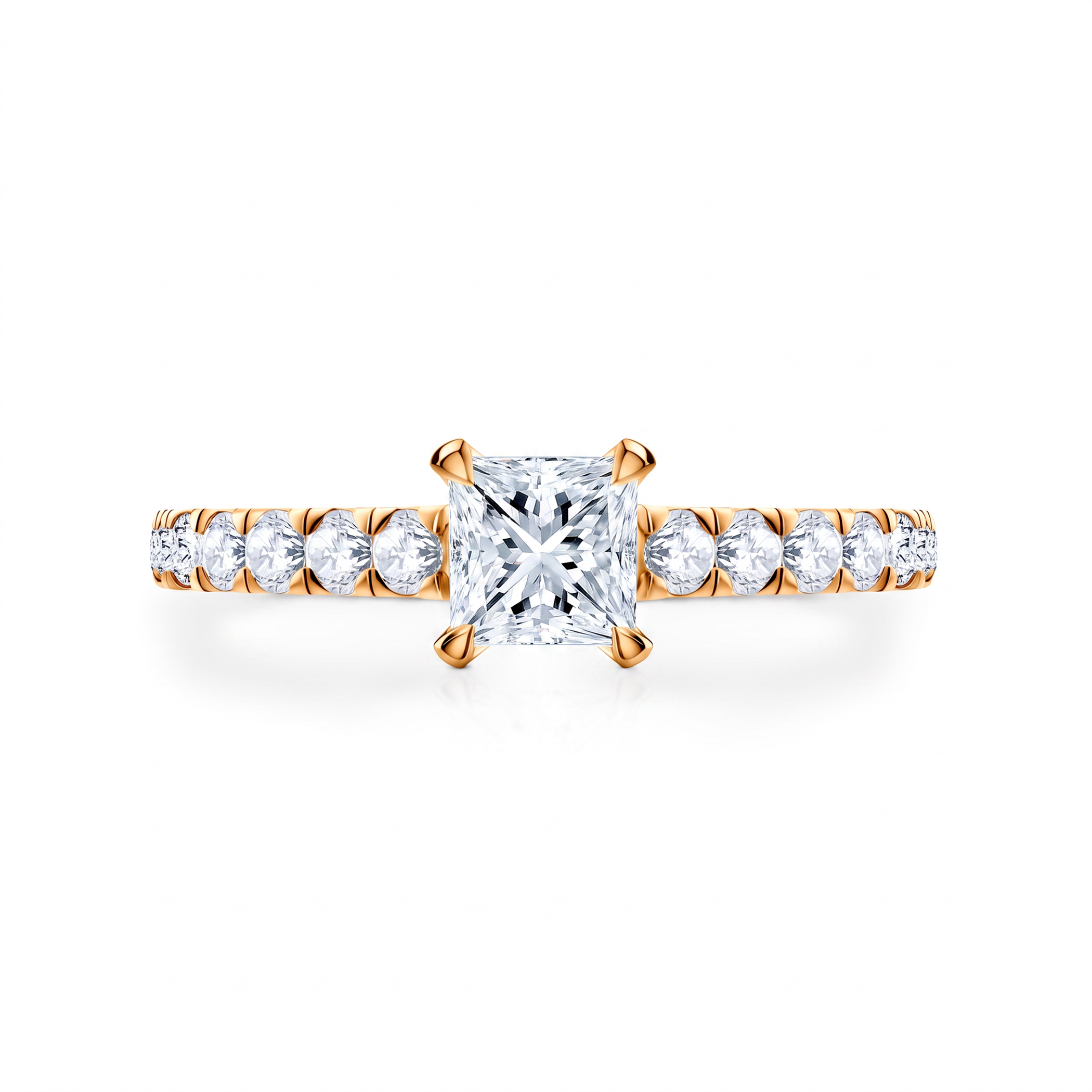 Share Your Love engagement ring: gold, princess-cut diamond
