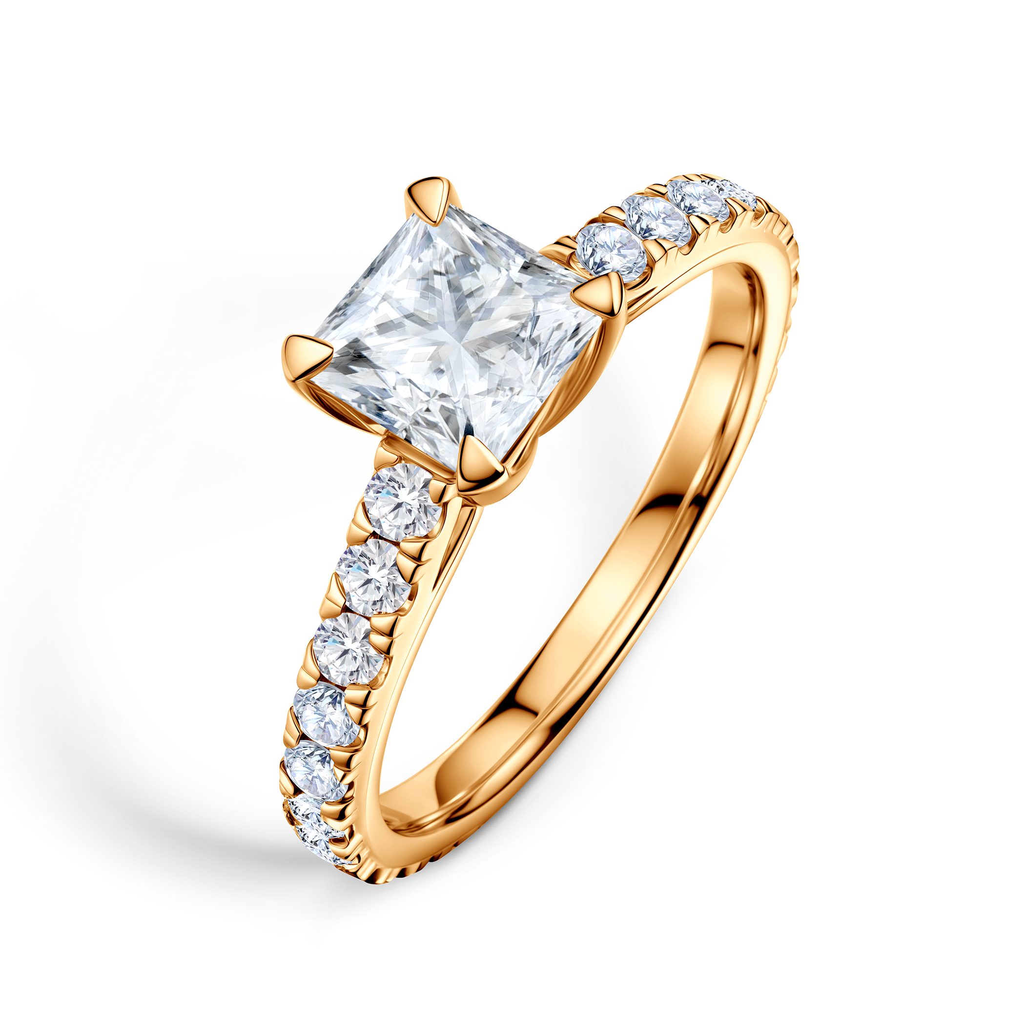 Share Your Love engagement ring: gold, princess-cut diamond - 4