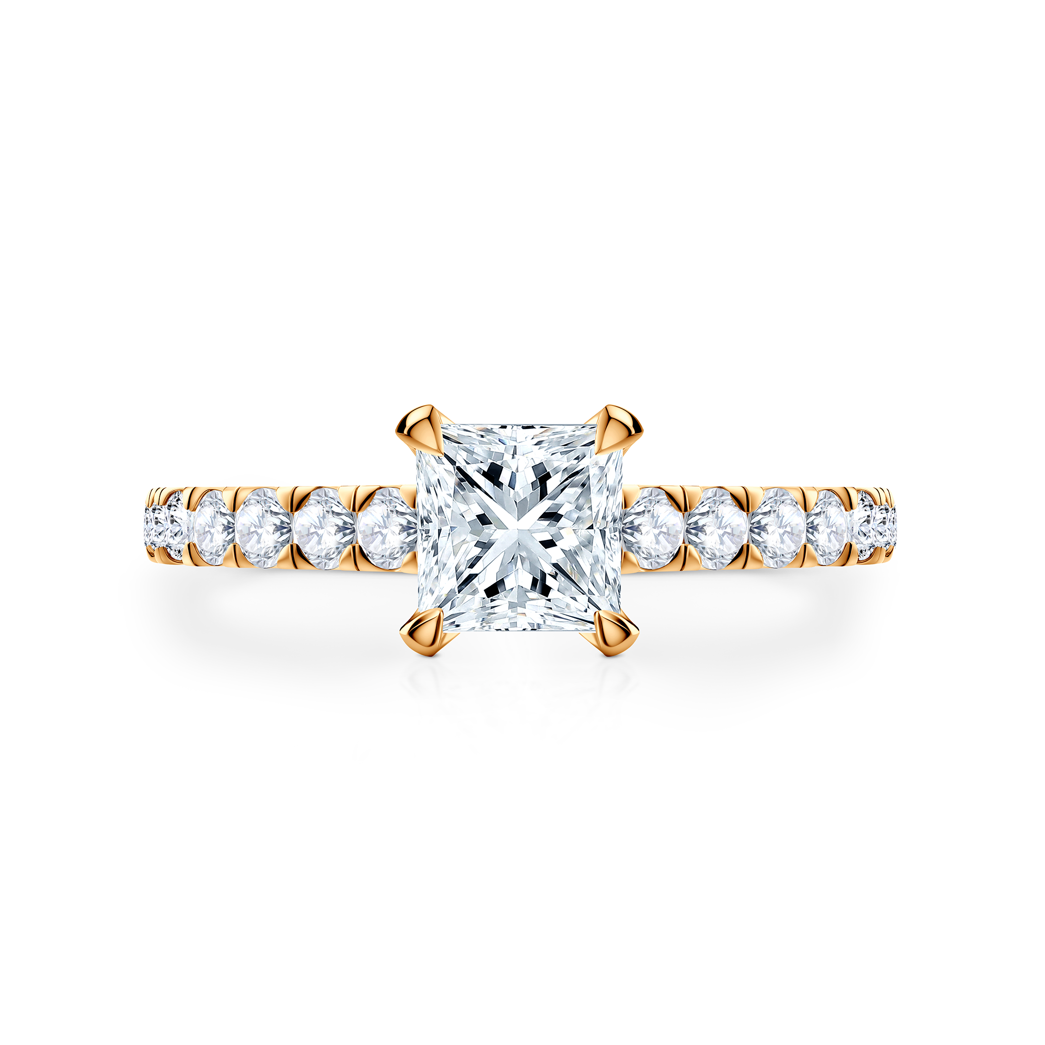 Share Your Love engagement ring: gold, princess-cut diamond