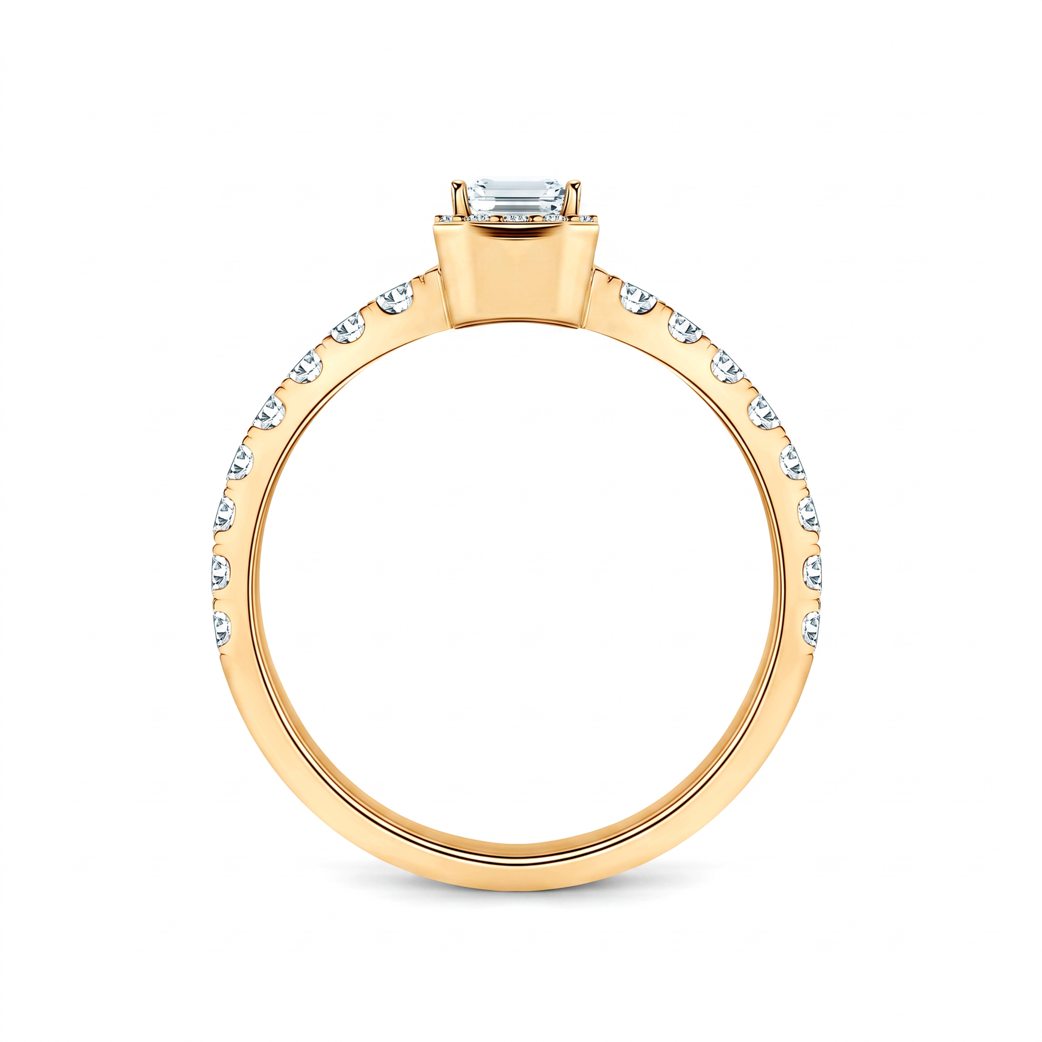 This is Love engagement ring: gold, emerald-cut diamond - 3