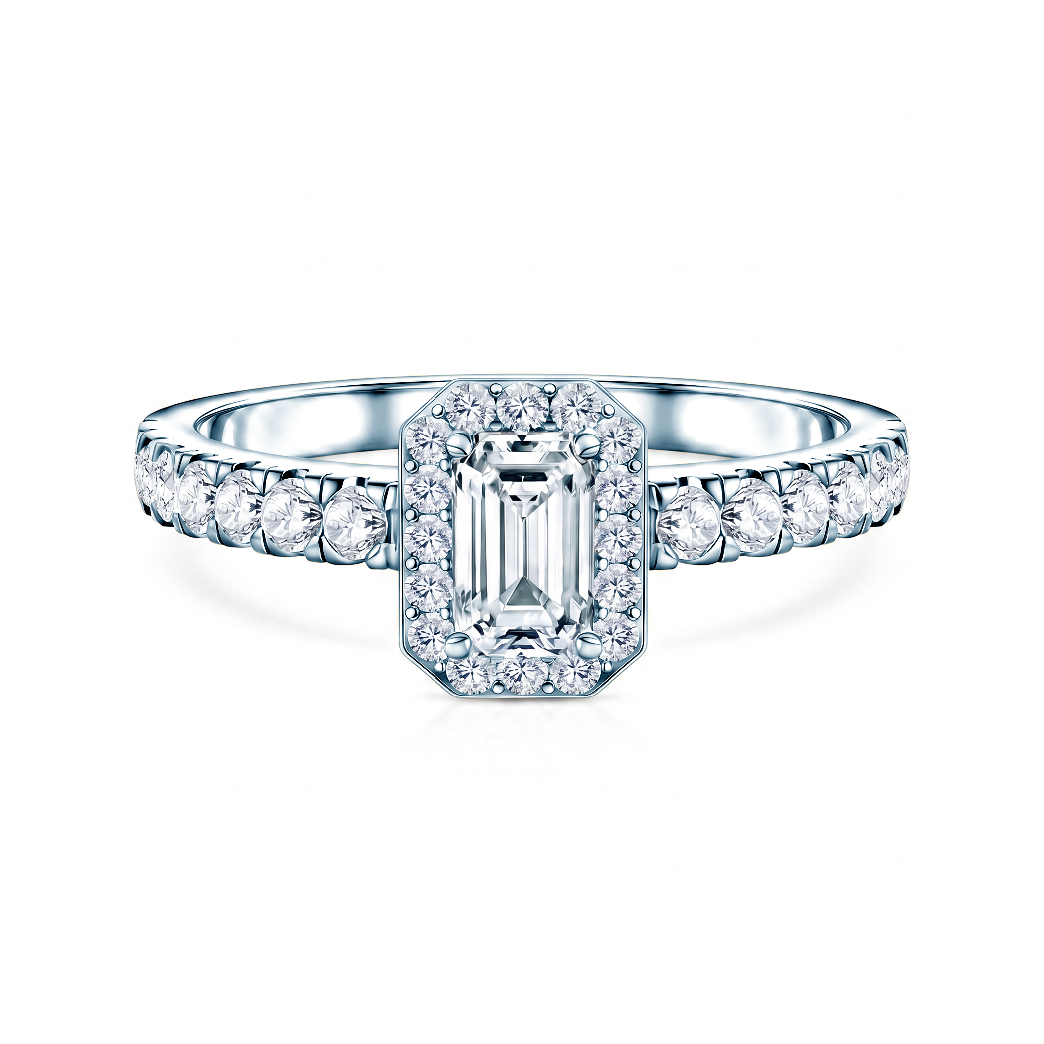 Verlobungsring This Is Love: Weißgold, Labordiamant, Smaragdschliff