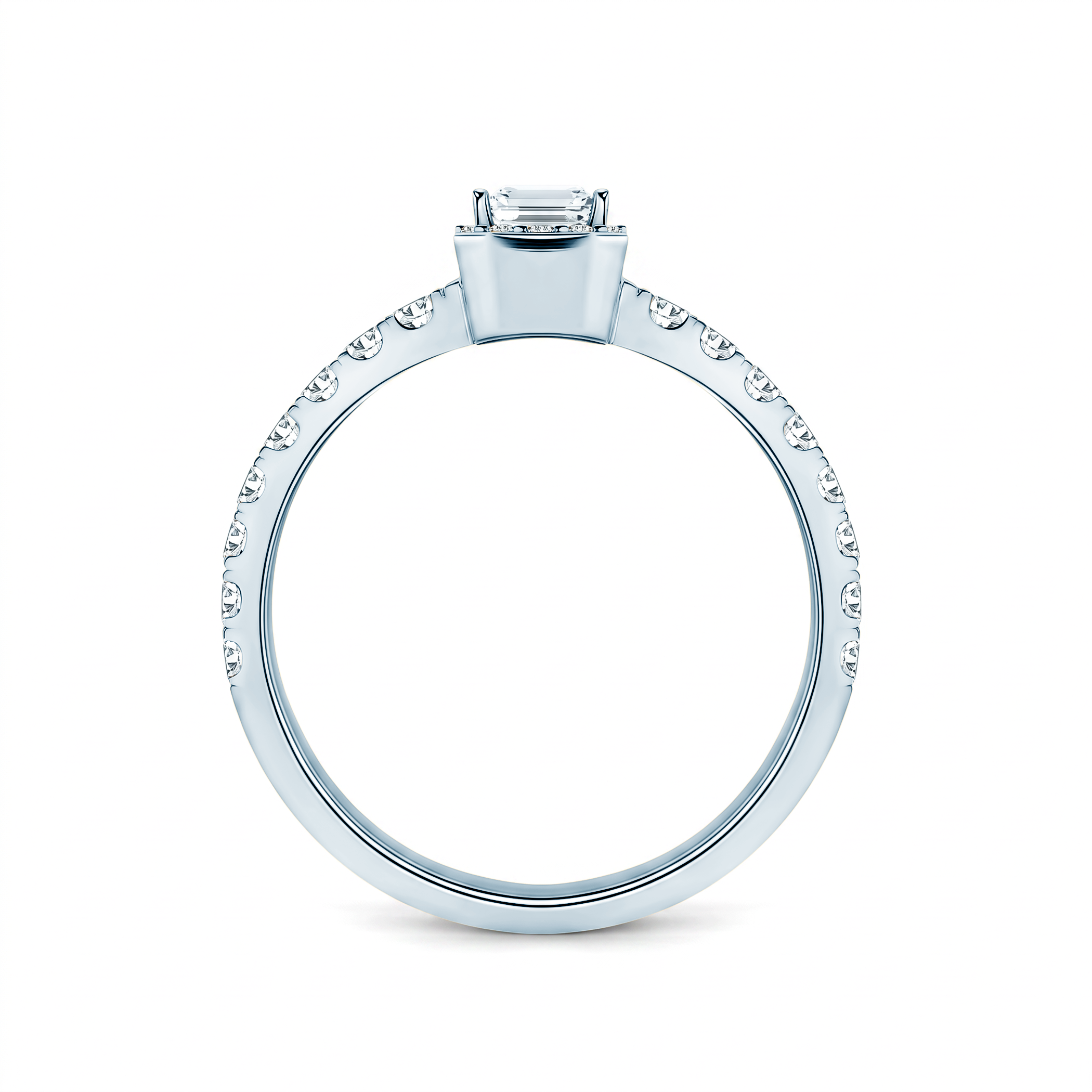 Engagement ring This Is Love: white gold, lab-grown diamond, emerald cut - 3