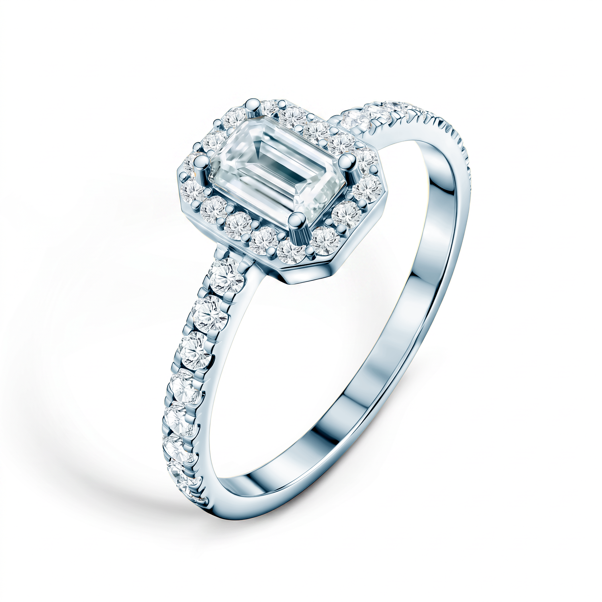 Engagement ring This Is Love: white gold, lab-grown diamond, emerald cut - 4