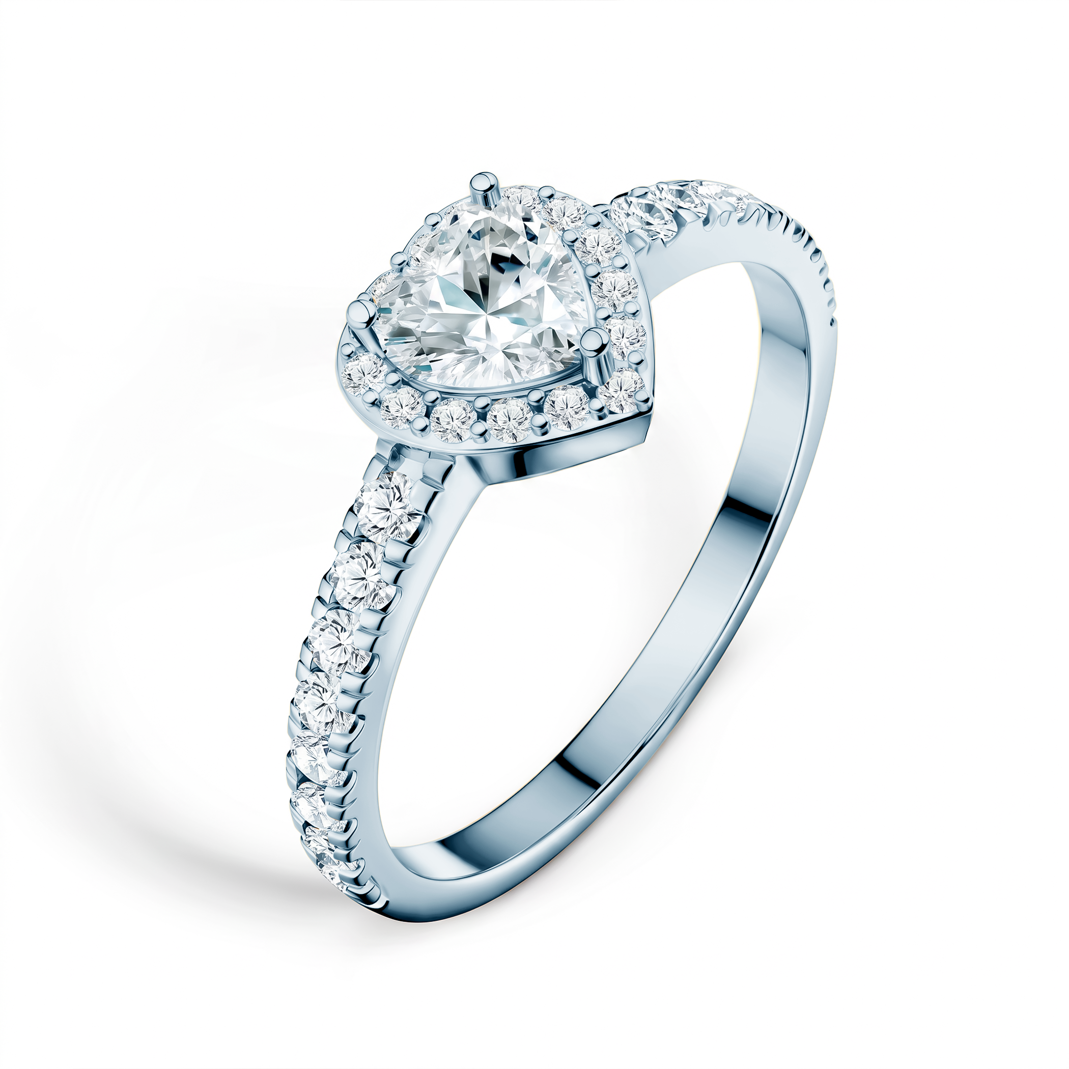 This is Love engagement ring: white gold, heart-cut diamond - 4