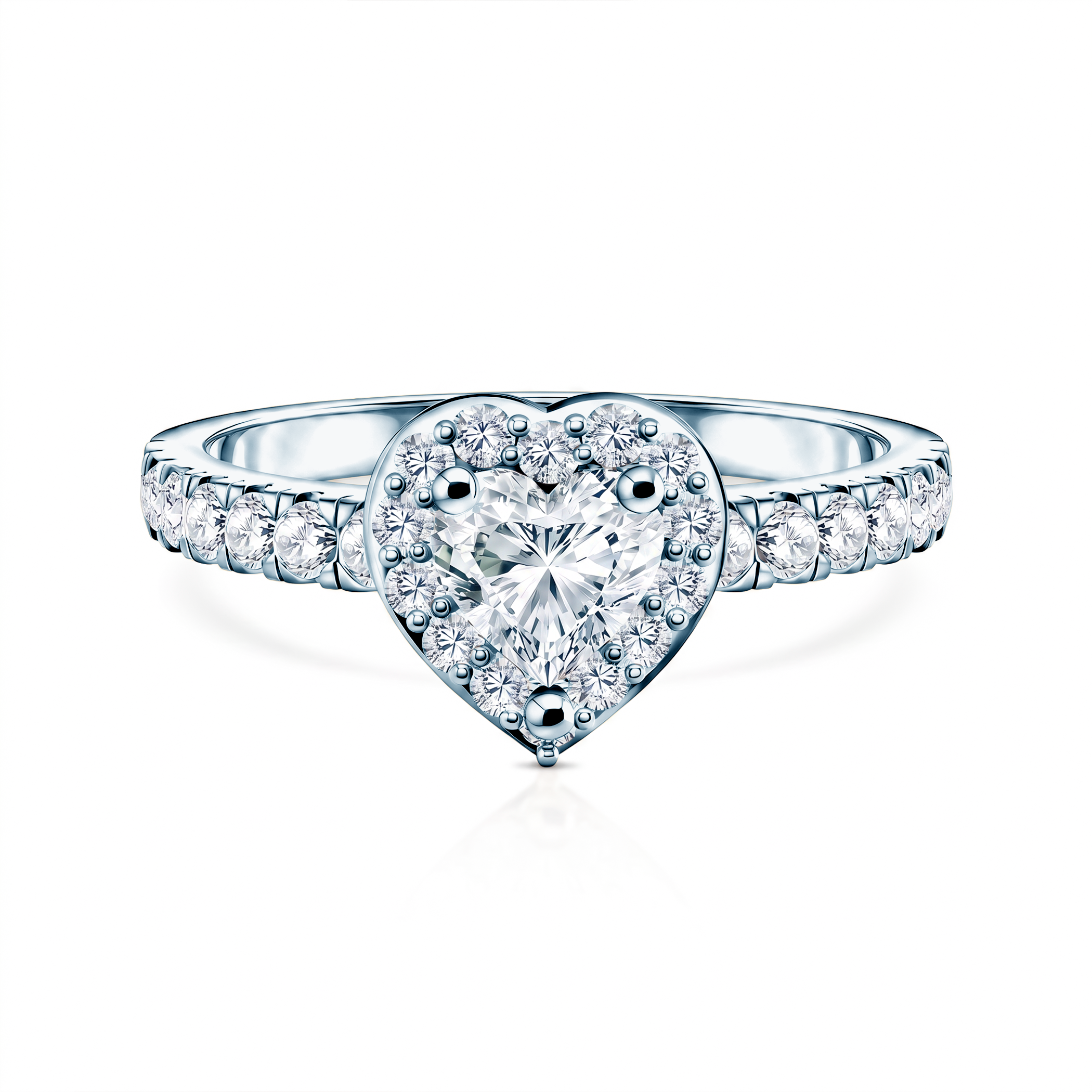 Verlobungsring This Is Love: Weißgold, Labordiamant, Herzschliff