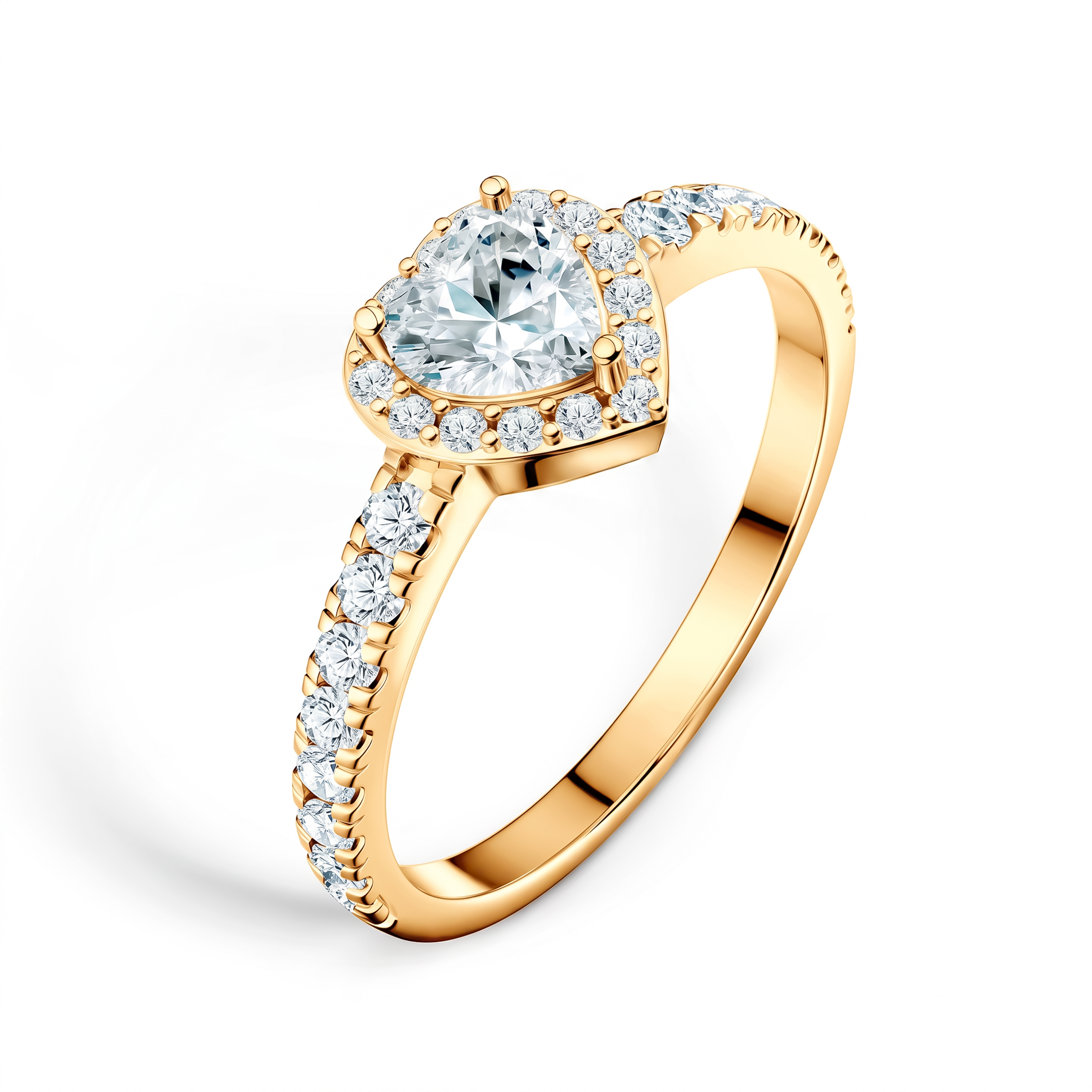 This is Love engagement ring: gold, heart-cut diamond - 4