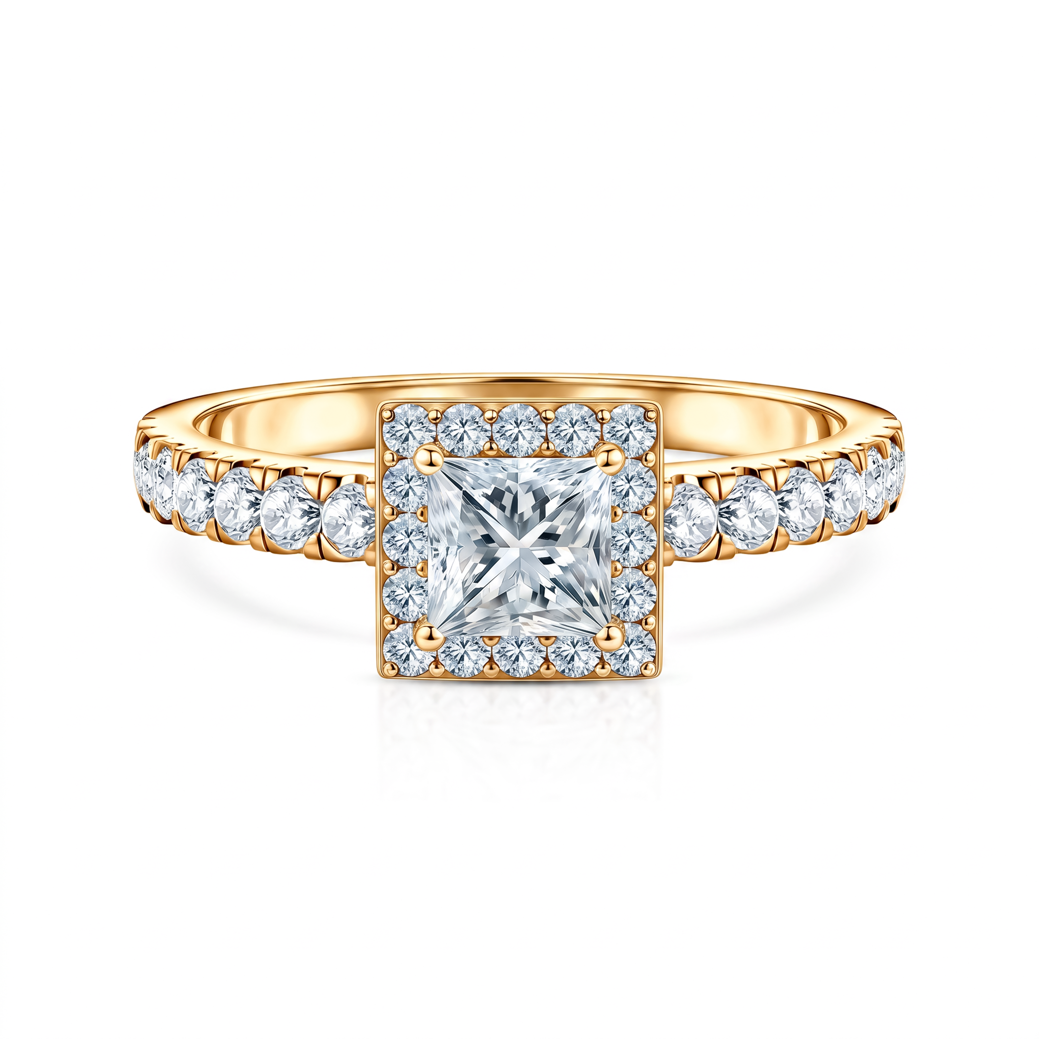 This is Love engagement ring: gold, princess-cut diamond