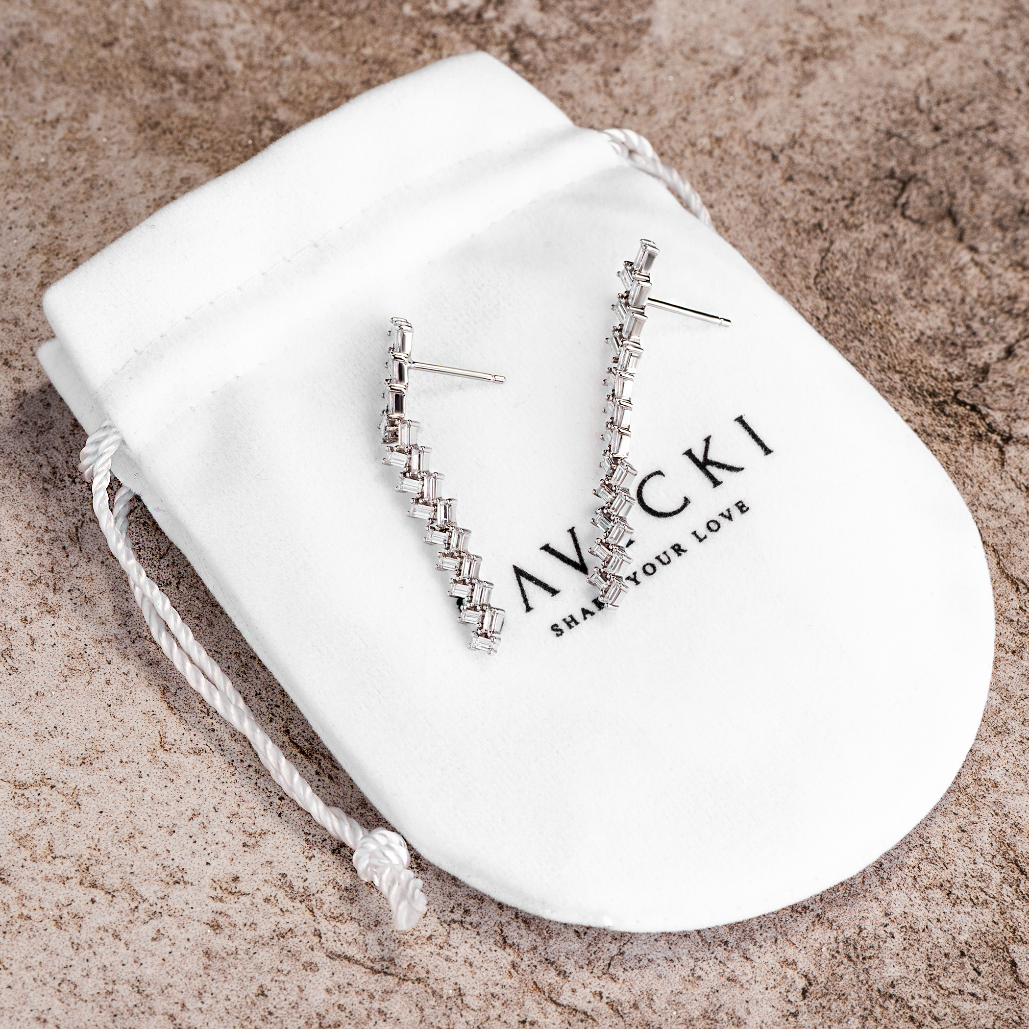 Kolczyki Savicki: srebrne, cyrkonie - 3