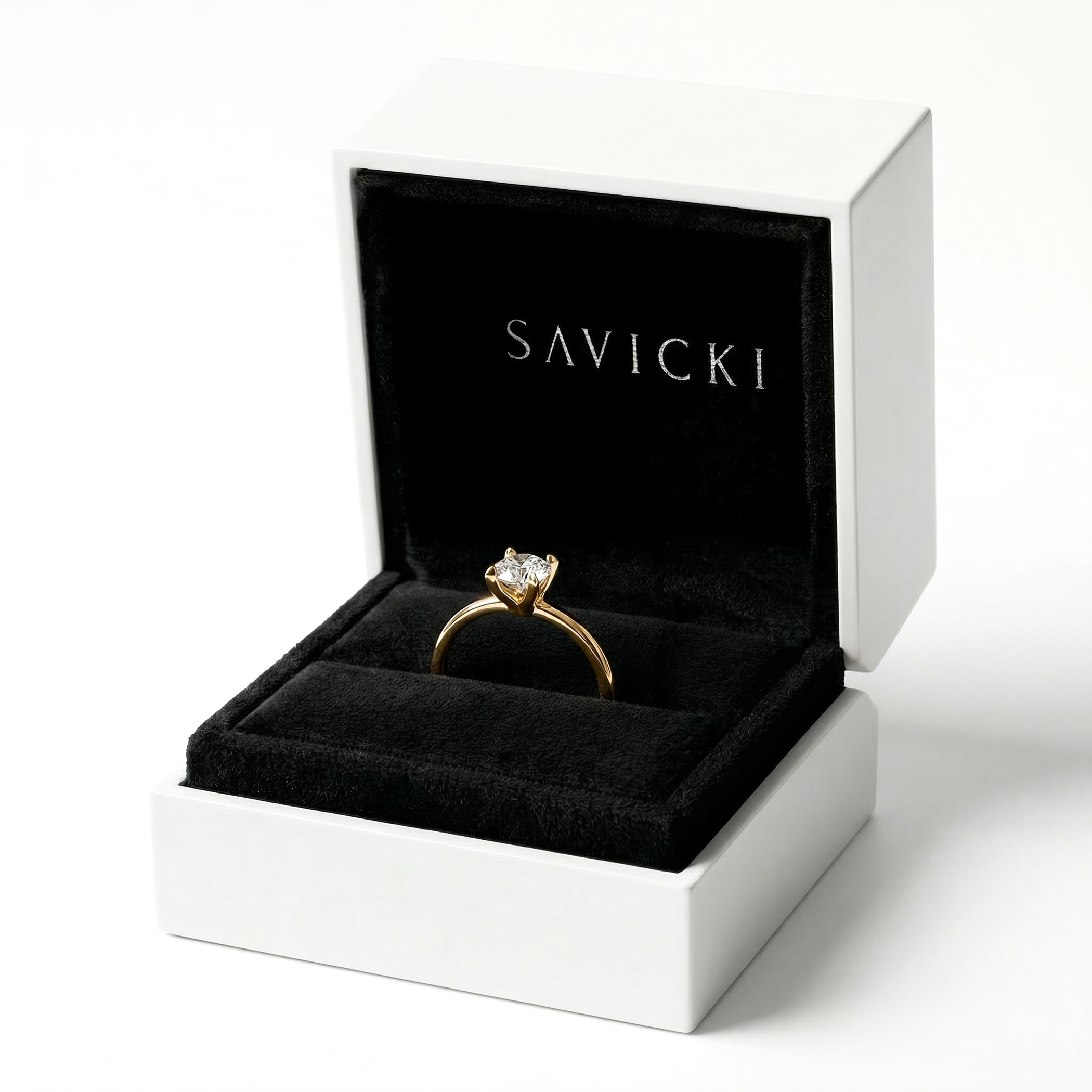 Pierścionek zaręczynowy Savicki: złoty, diament - 5