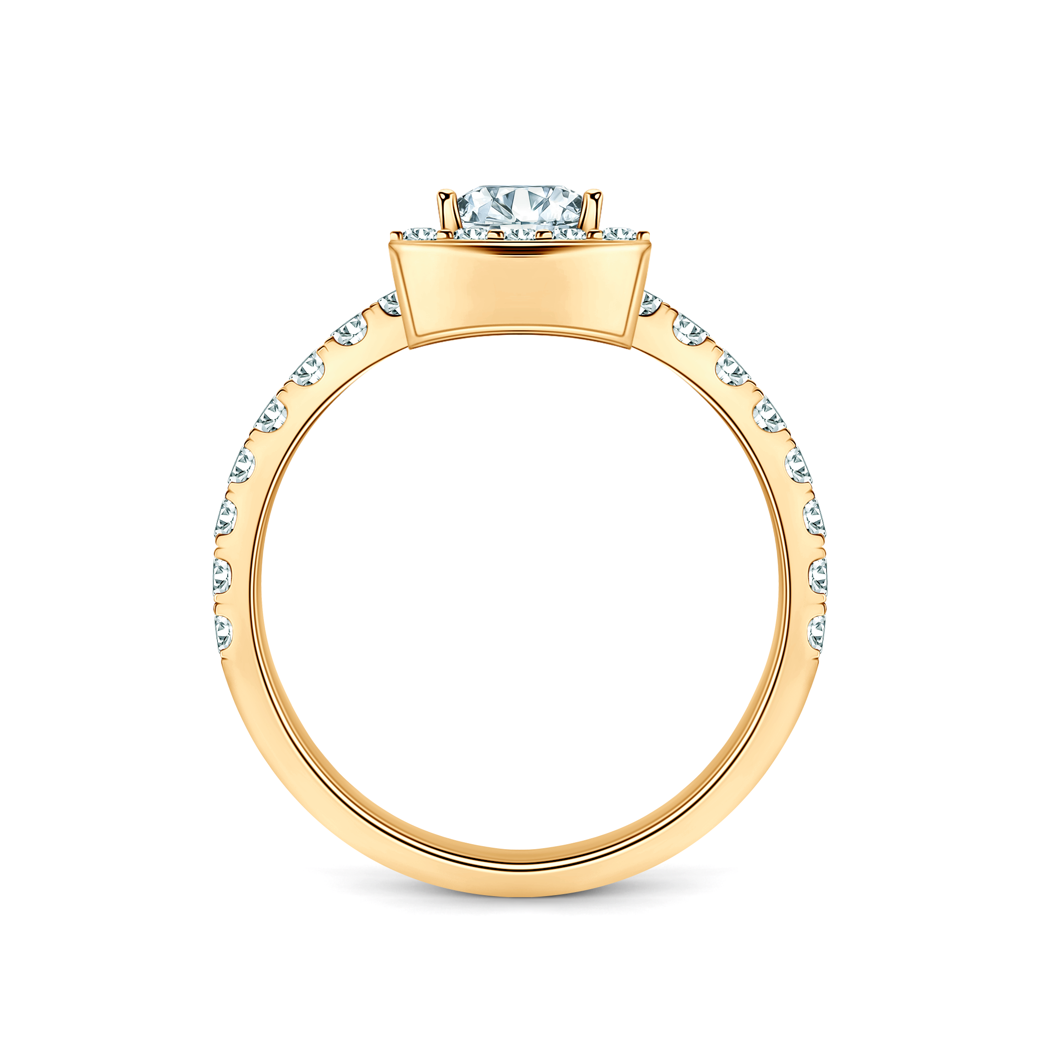Pierścionek zaręczynowy This is Love: złoty, diament laboratoryjny w szlifie princess - 4