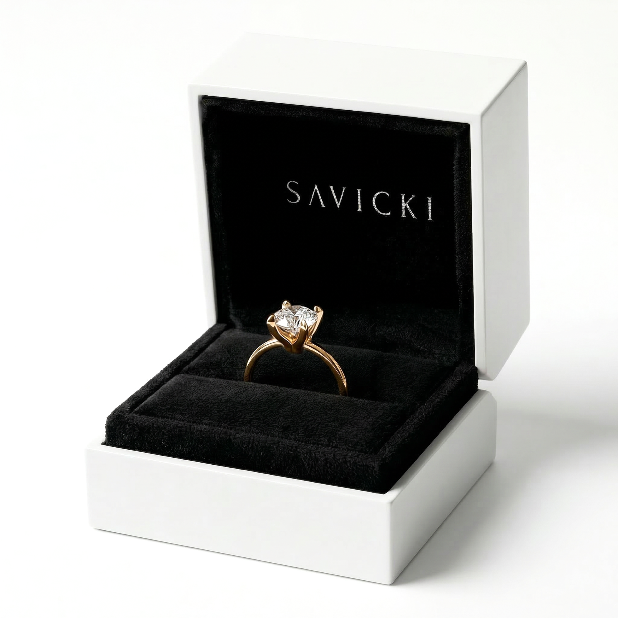 Pierścionek zaręczynowy Savicki: złoty, diament - 5