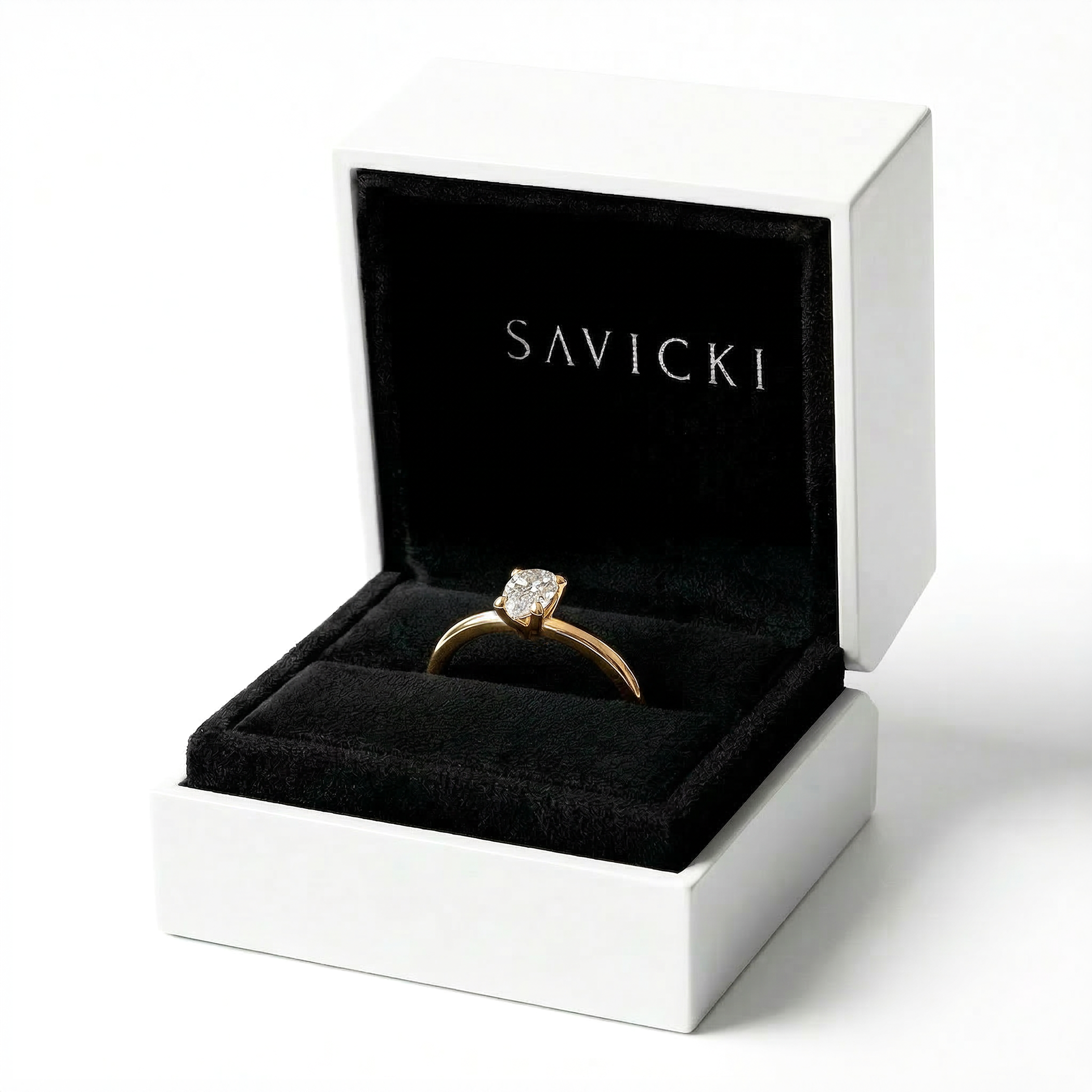Pierścionek zaręczynowy Savicki: złoty, diament - 5