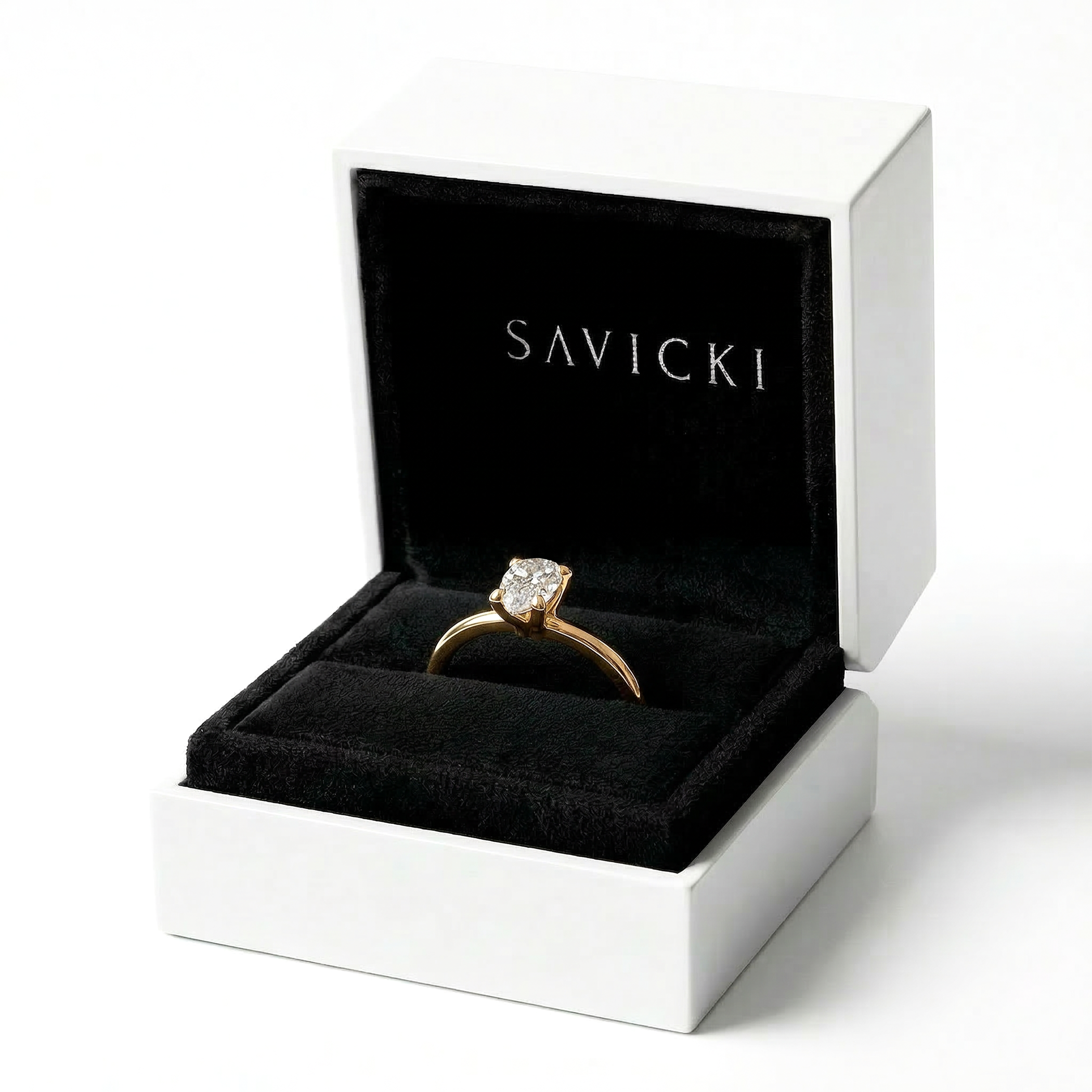 Pierścionek zaręczynowy Savicki: złoty, diament - 5