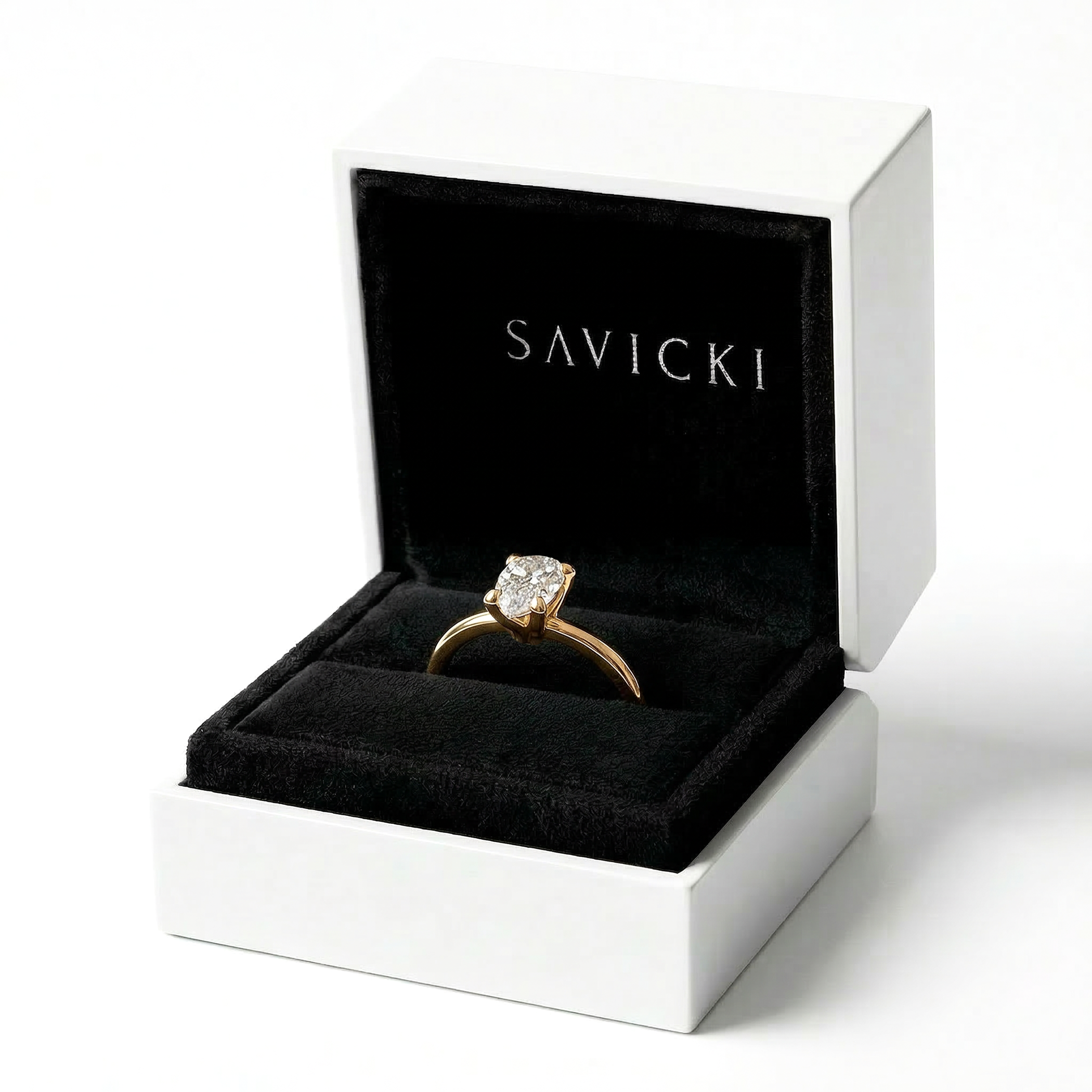 Pierścionek zaręczynowy Savicki: złoty, diament - 5