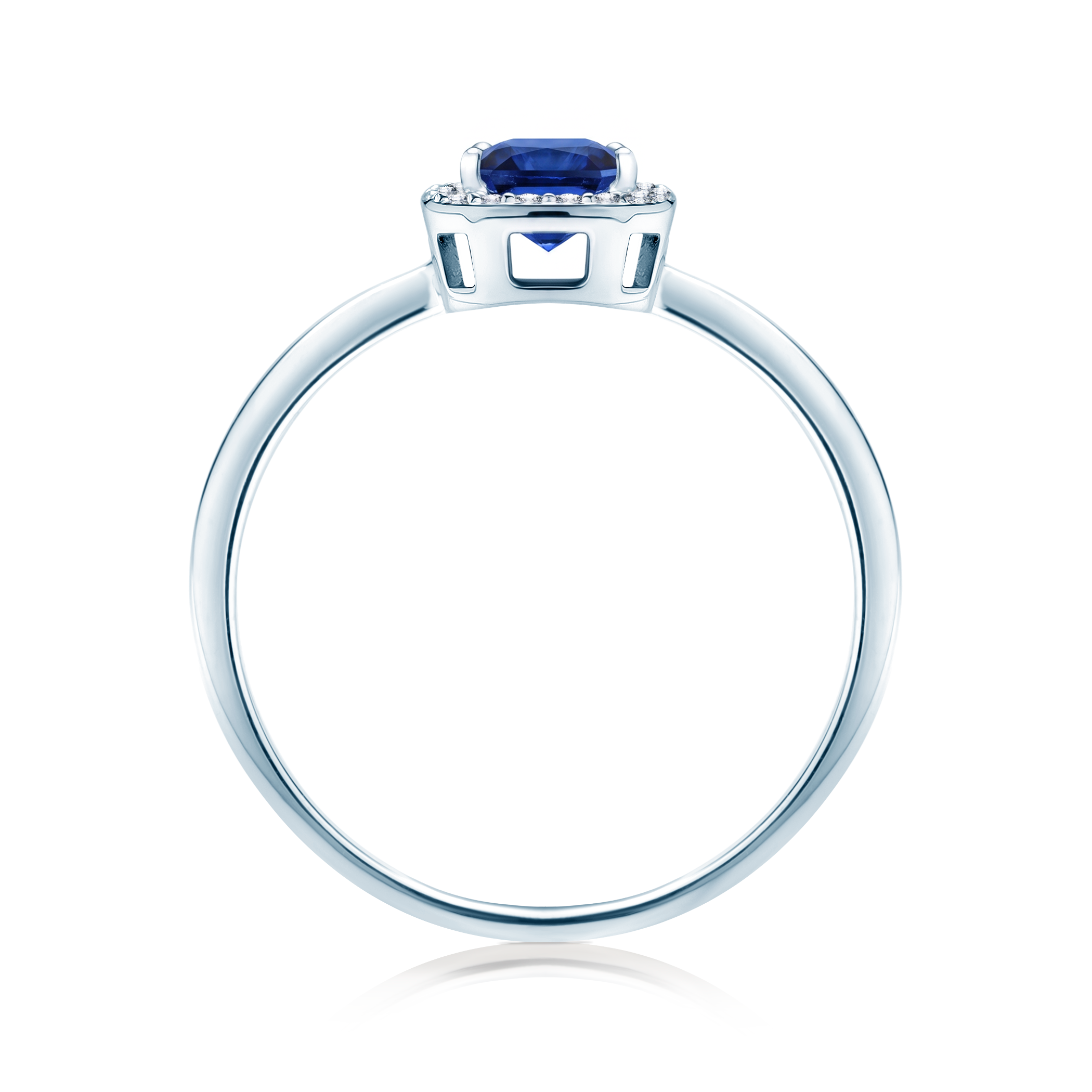 SAVICKI engagement ring: white gold, blue sapphire - 3
