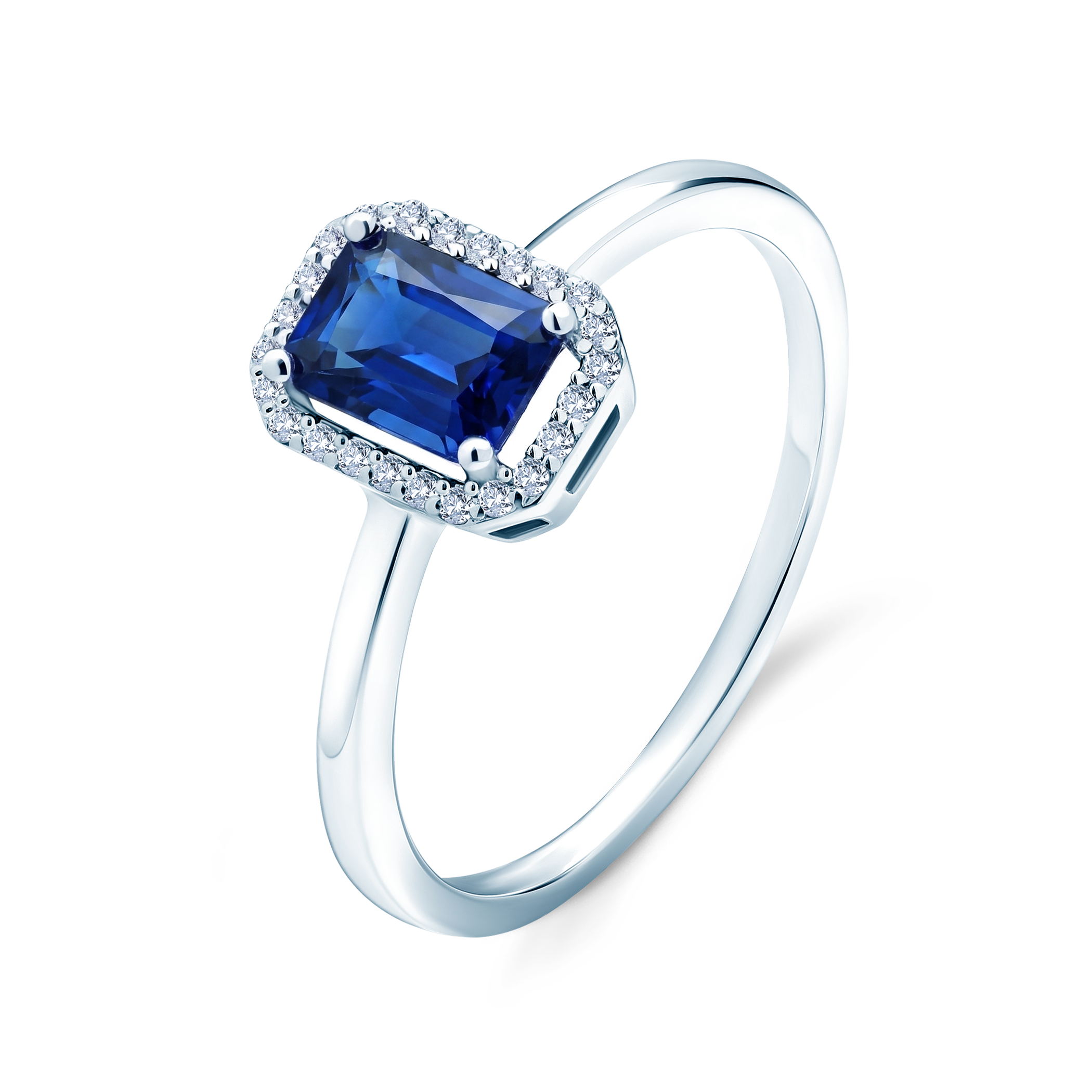 SAVICKI engagement ring: white gold, blue sapphire - 4