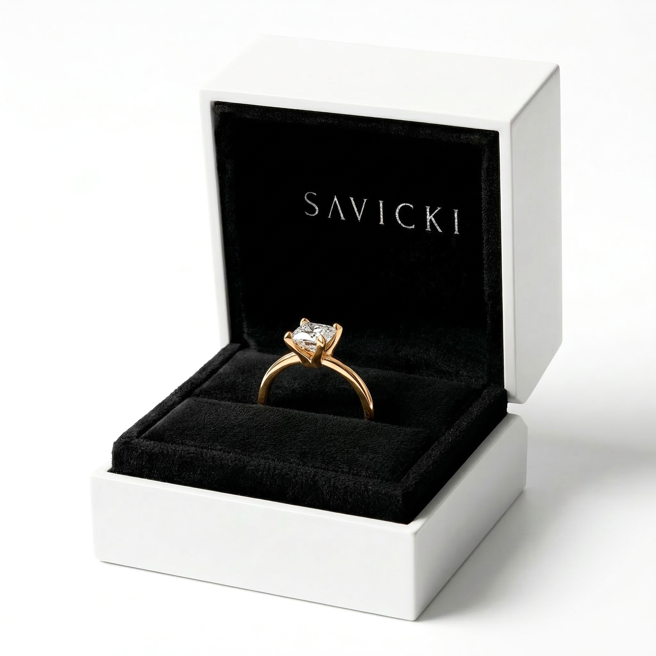 Pierścionek zaręczynowy Savicki: złoty, diament - 5