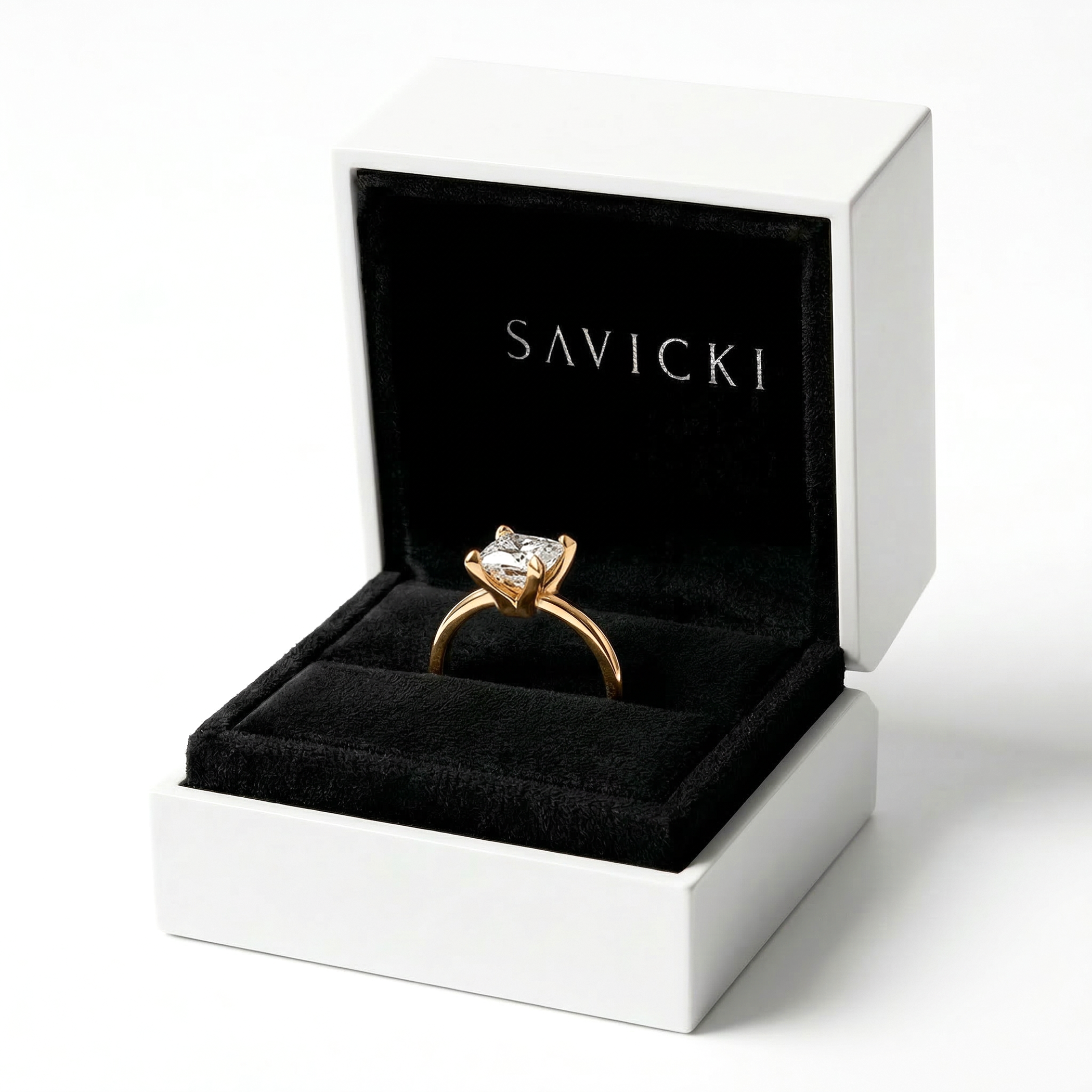 Pierścionek zaręczynowy Savicki: złoty, diament - 5