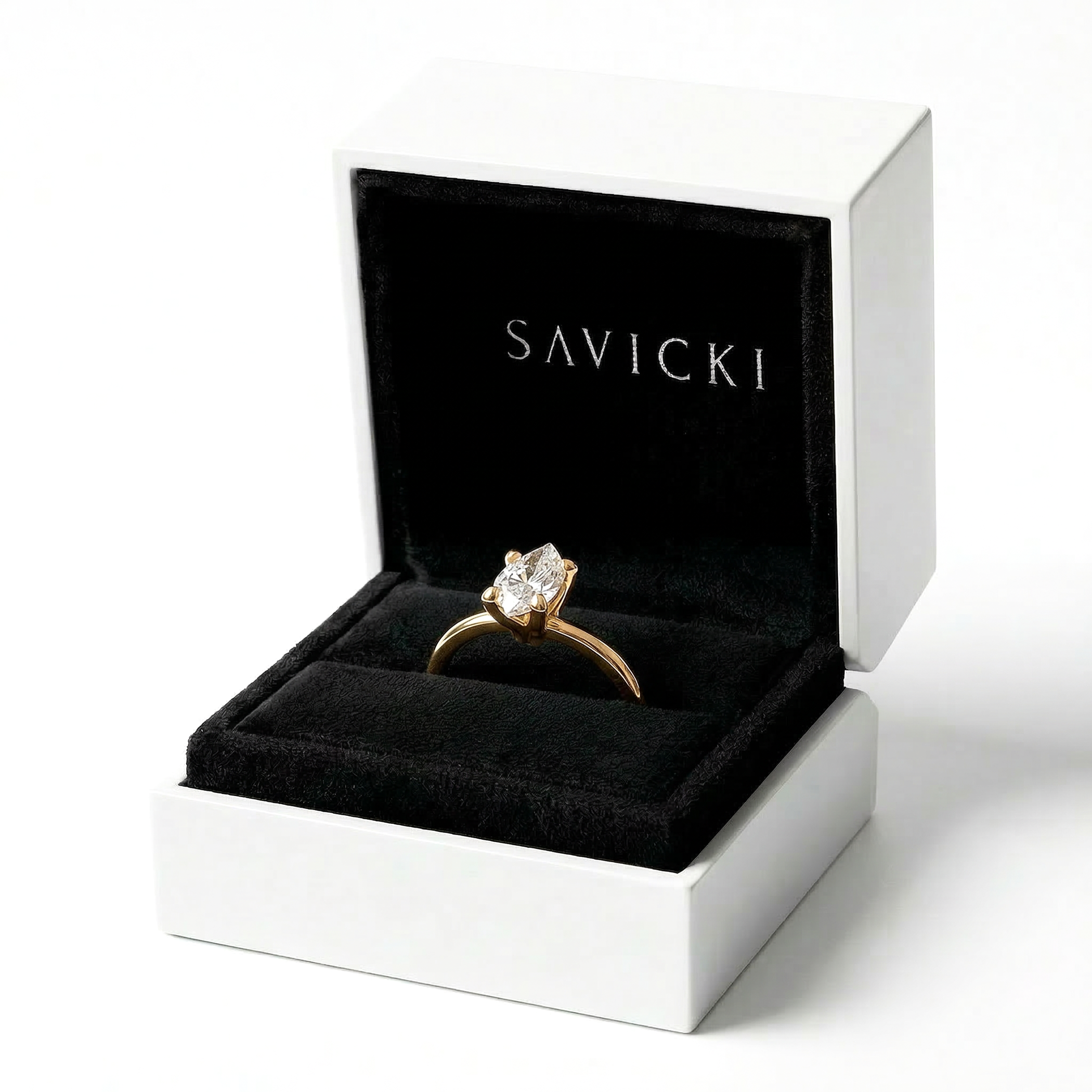 Pierścionek zaręczynowy Savicki: złoty, diament - 5