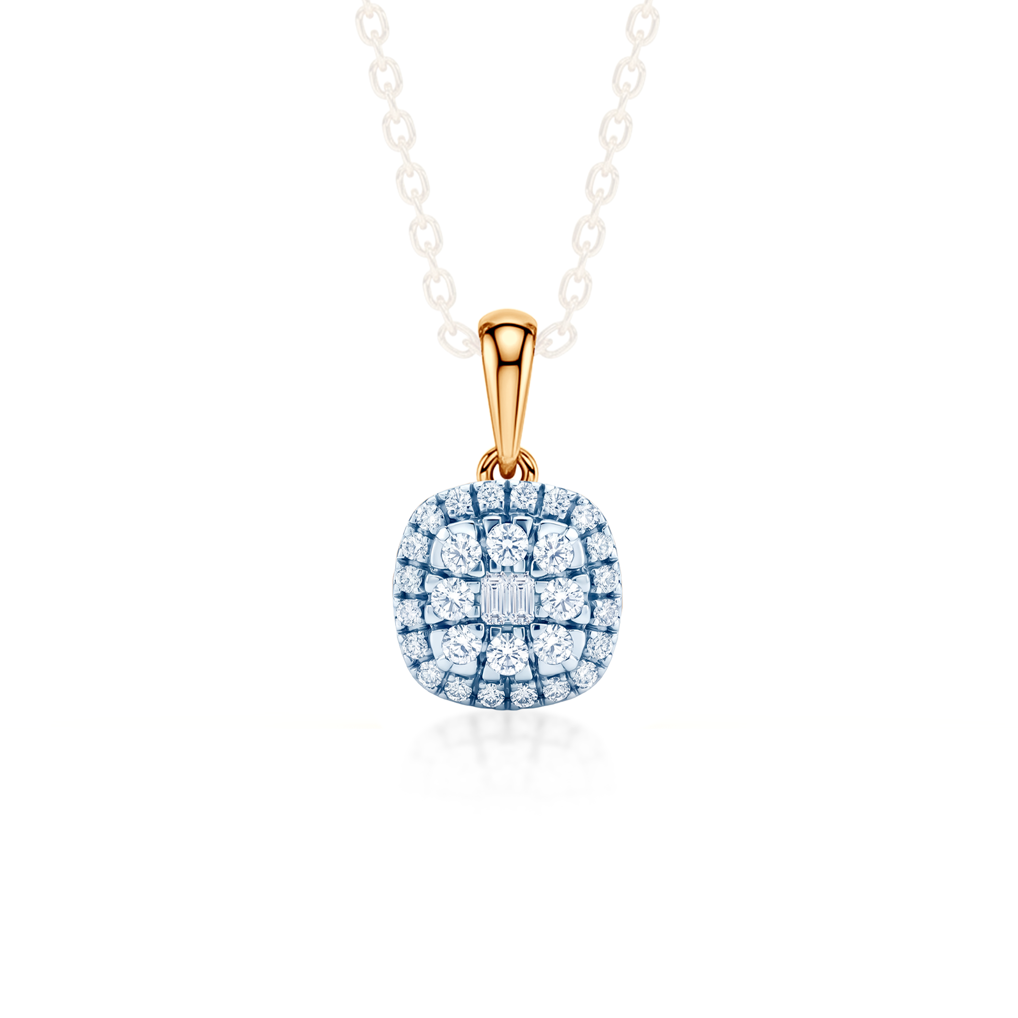 Zawieszka Cérémonie z dwukolorowego złota 585 z diamentami 