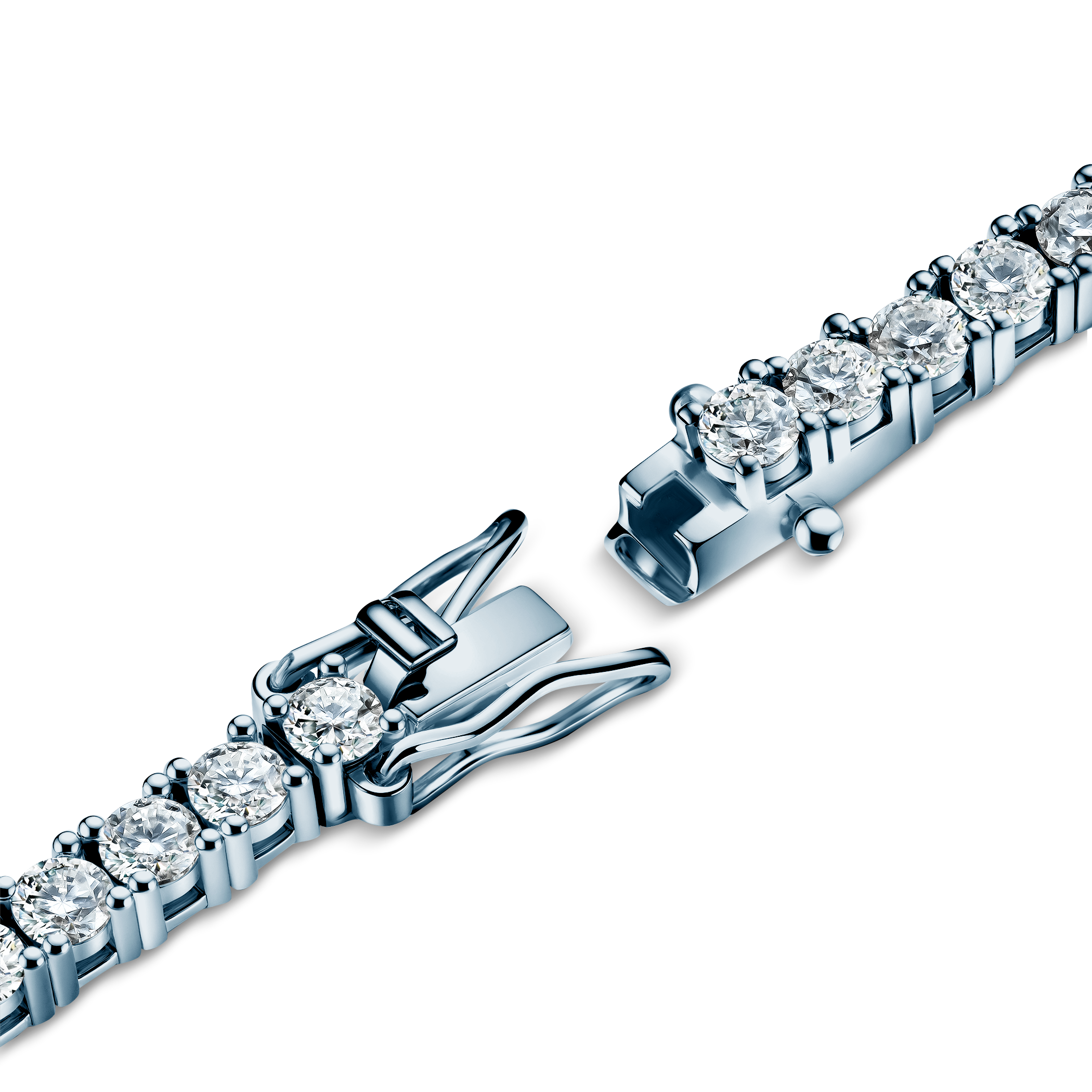 Bransoletka tenisowa srebrna z białymi moissanitami 4,1mm 17cm - 4