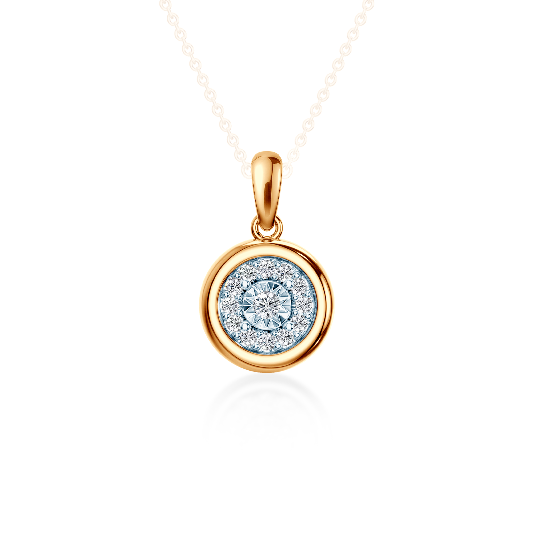 Zawieszka Cérémonie z dwukolorowego złota 585 z białymi diamentami 