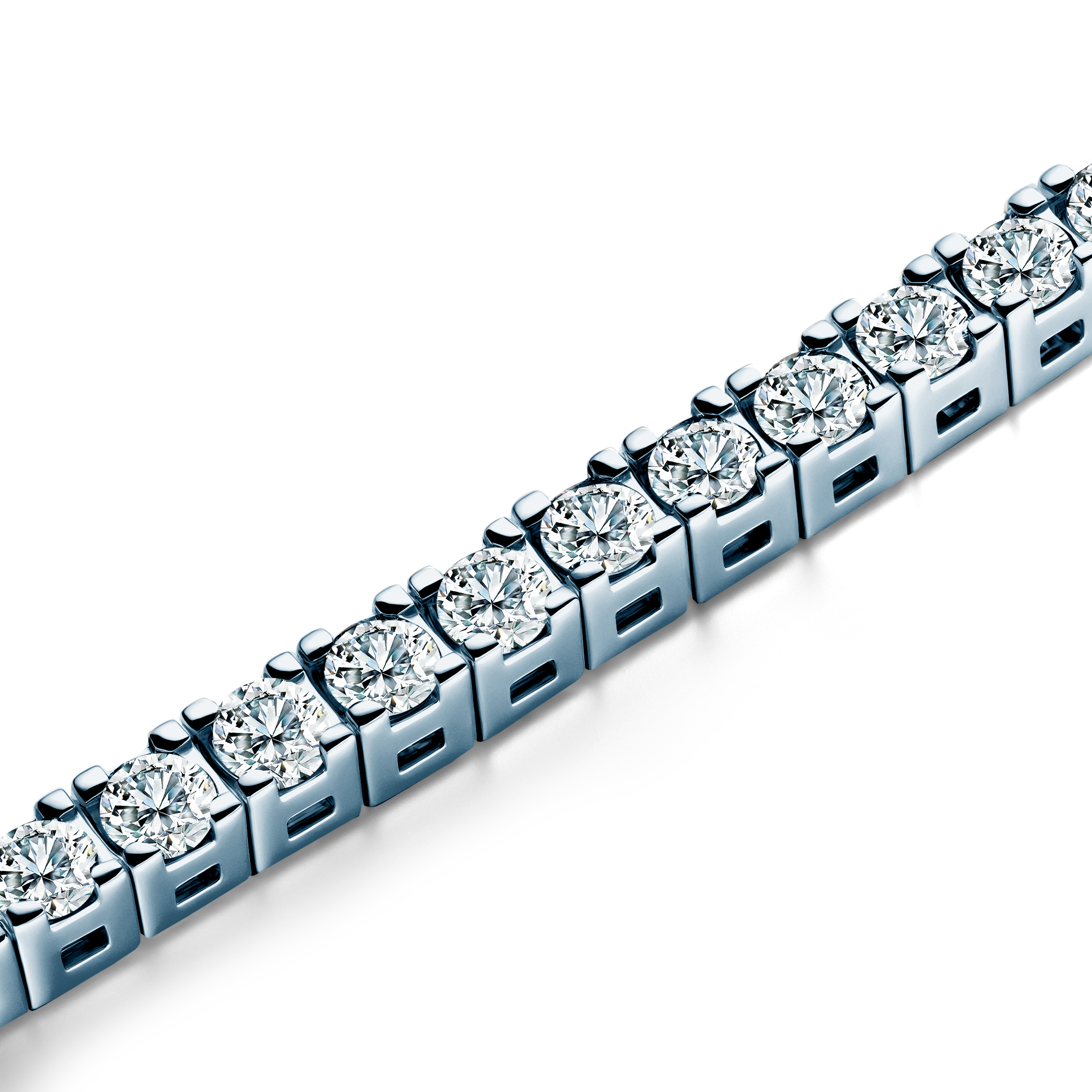Bransoletka tenisowa srebrna z białymi moissanitami 2,2mm 17cm - 3