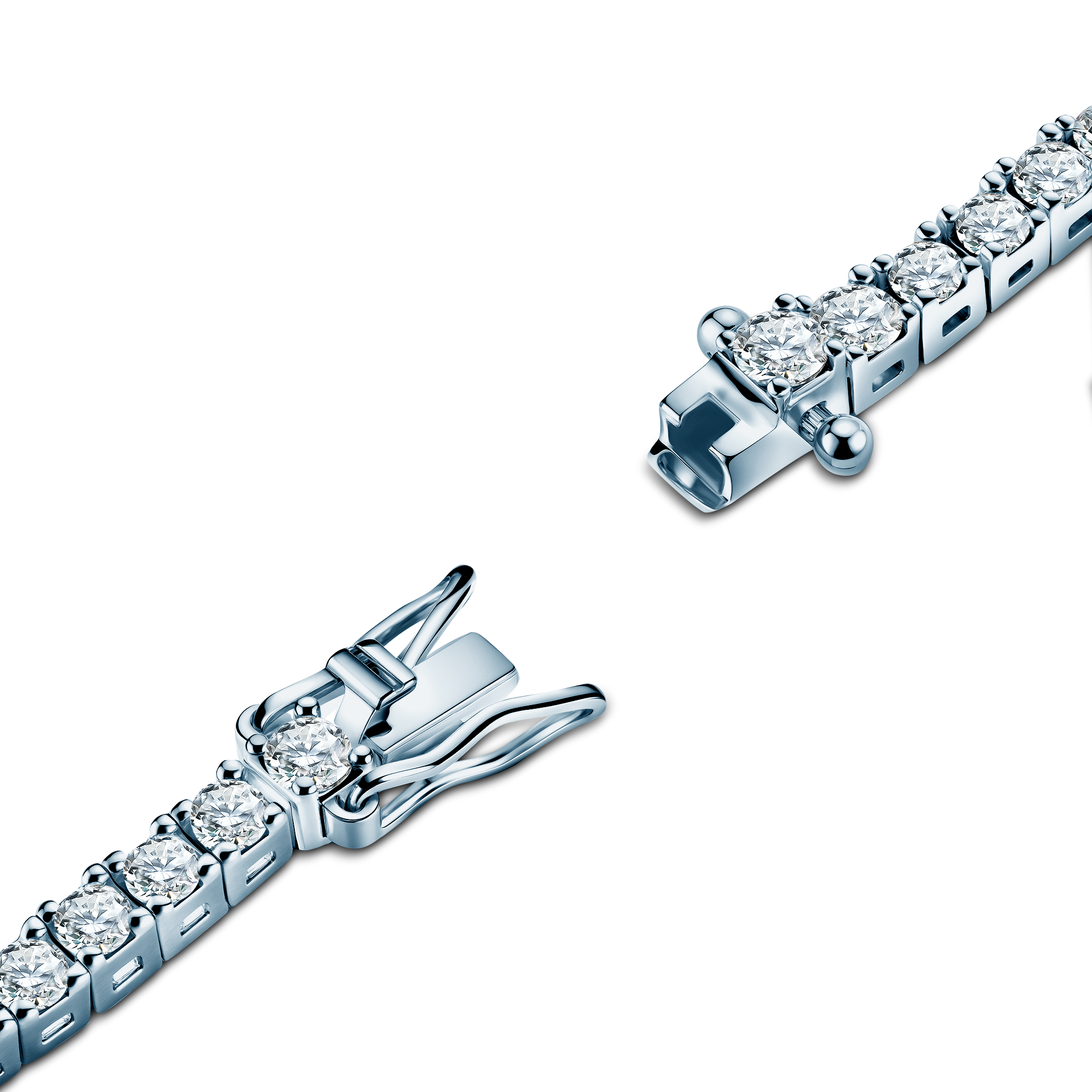Bransoletka tenisowa srebrna z białymi moissanitami 2,2mm 17cm - 4