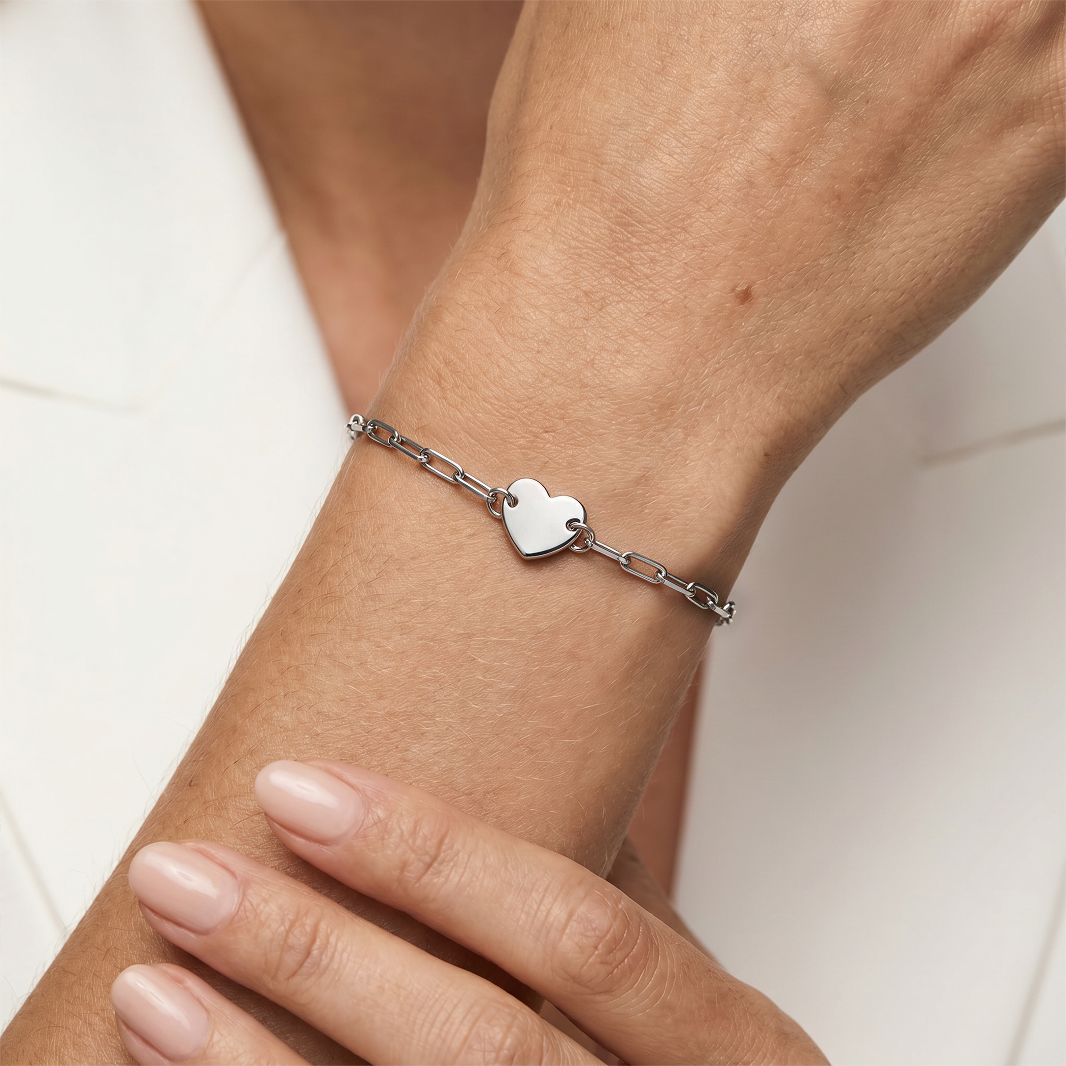Bransoletka serce Savicki: srebrna - 3