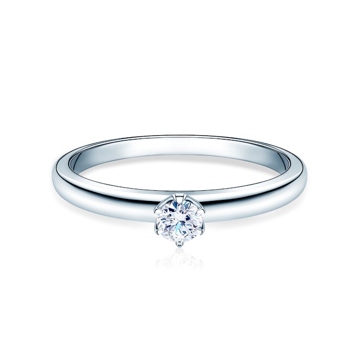 Pierścionek zaręczynowy SAVICKI: białe złoto, diament