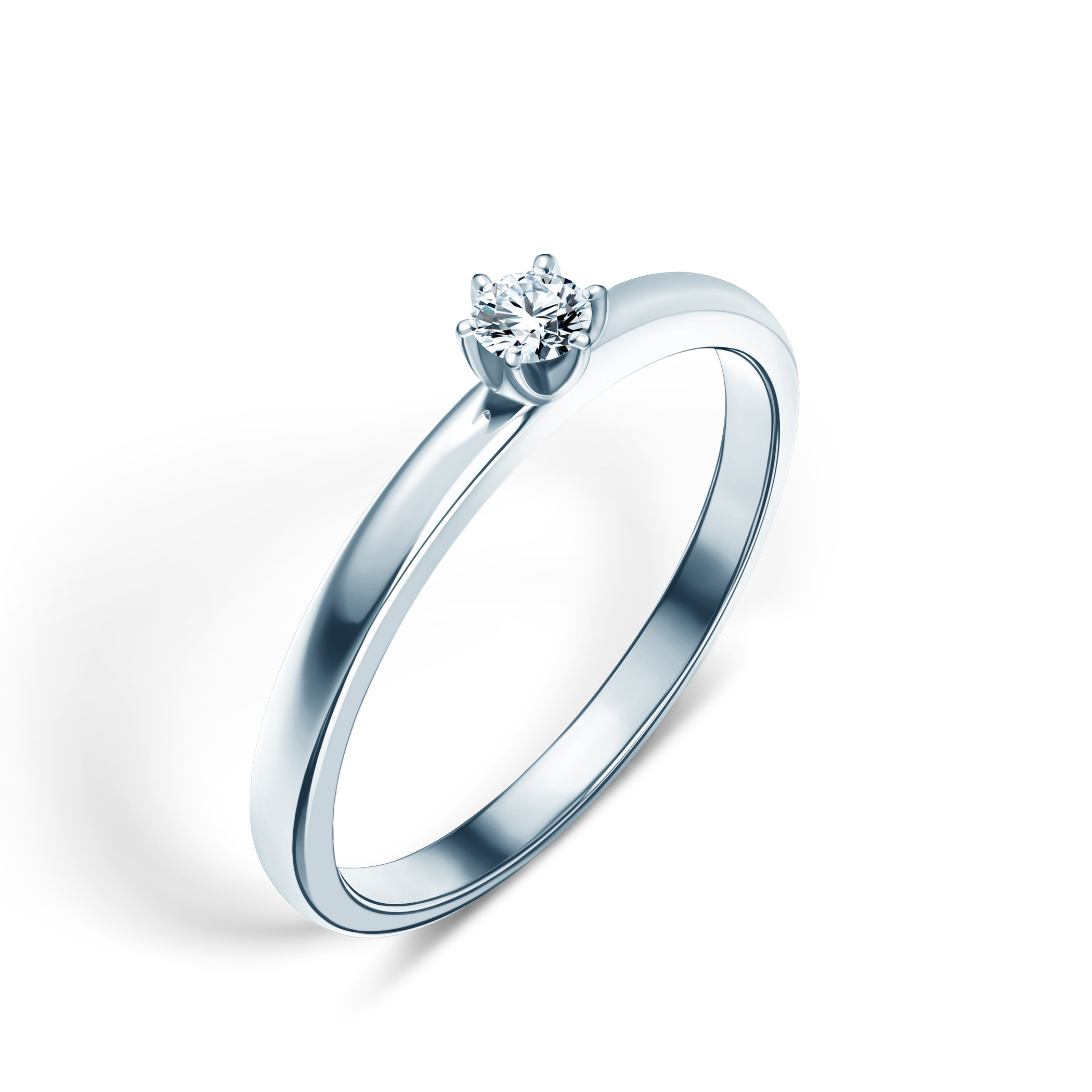 Pierścionek zaręczynowy SAVICKI: białe złoto, diament - 4