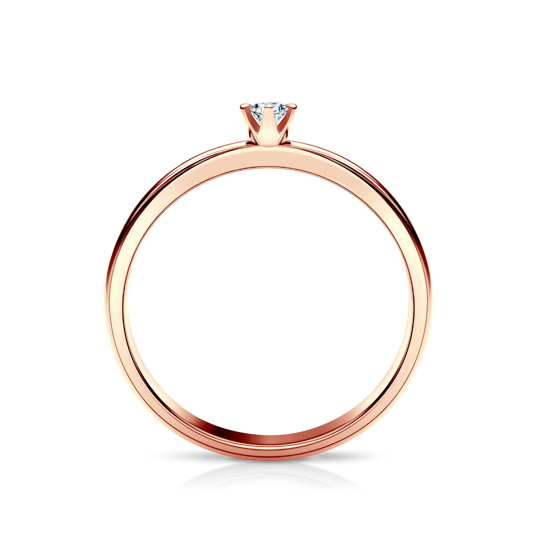 Pierścionek zaręczynowy SAVICKI: różowe złoto, diament - 3