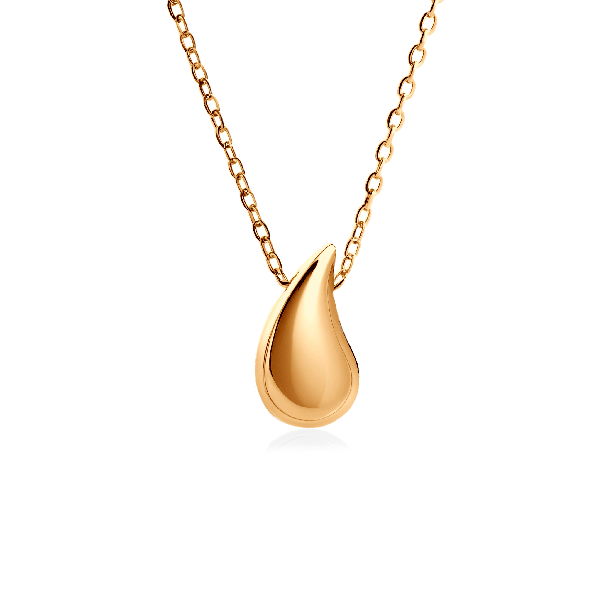 Silver gold-plated teardrop necklace 45 cm