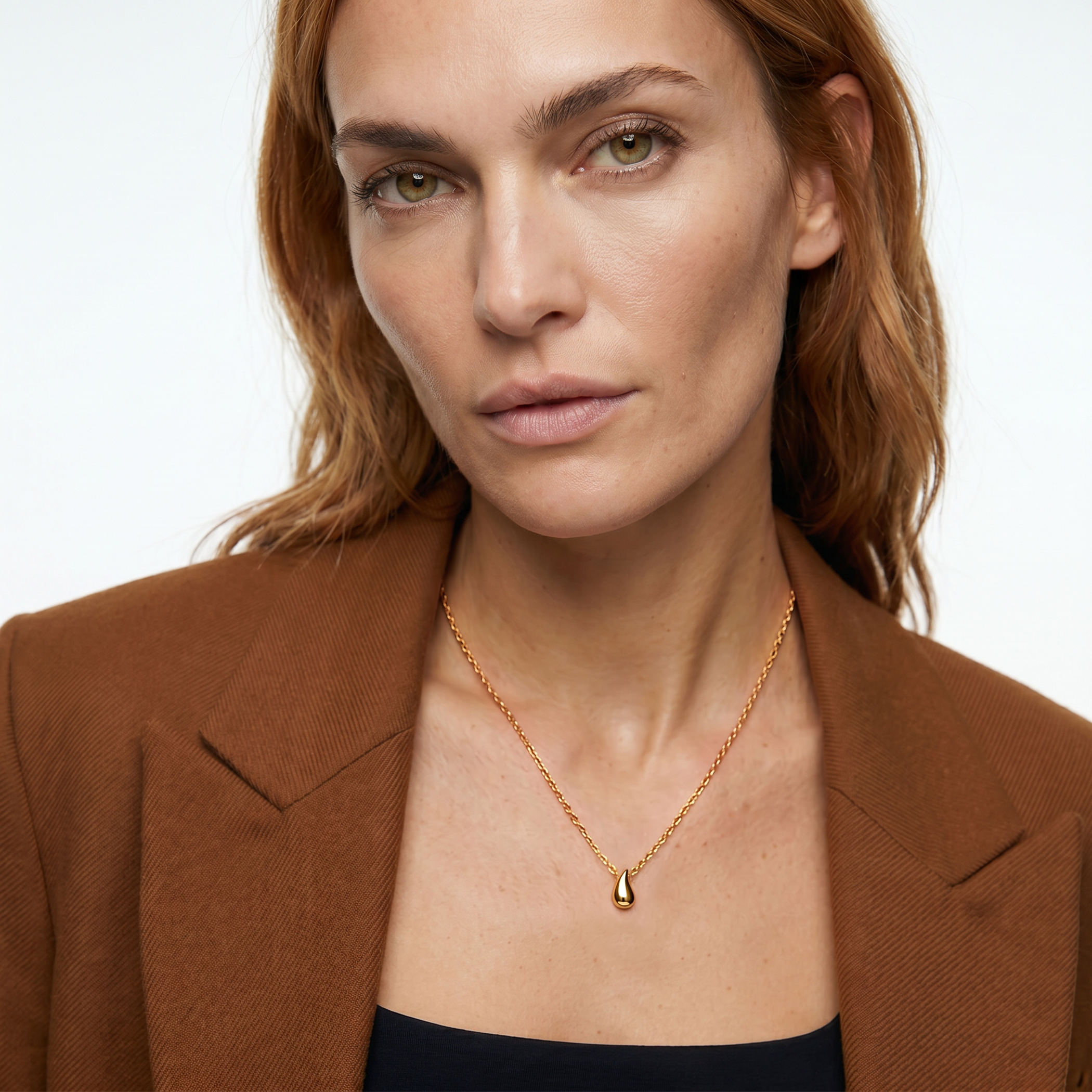 Silver gold-plated teardrop necklace 45 cm - 3