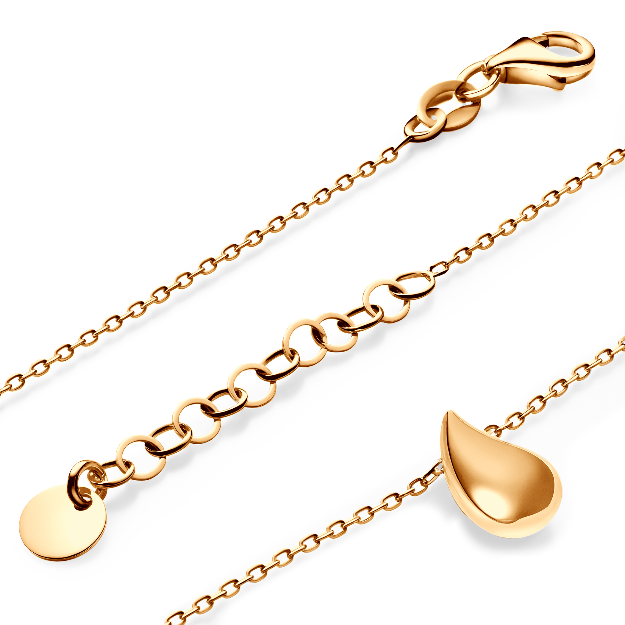Silver gold-plated teardrop necklace 45 cm - 4