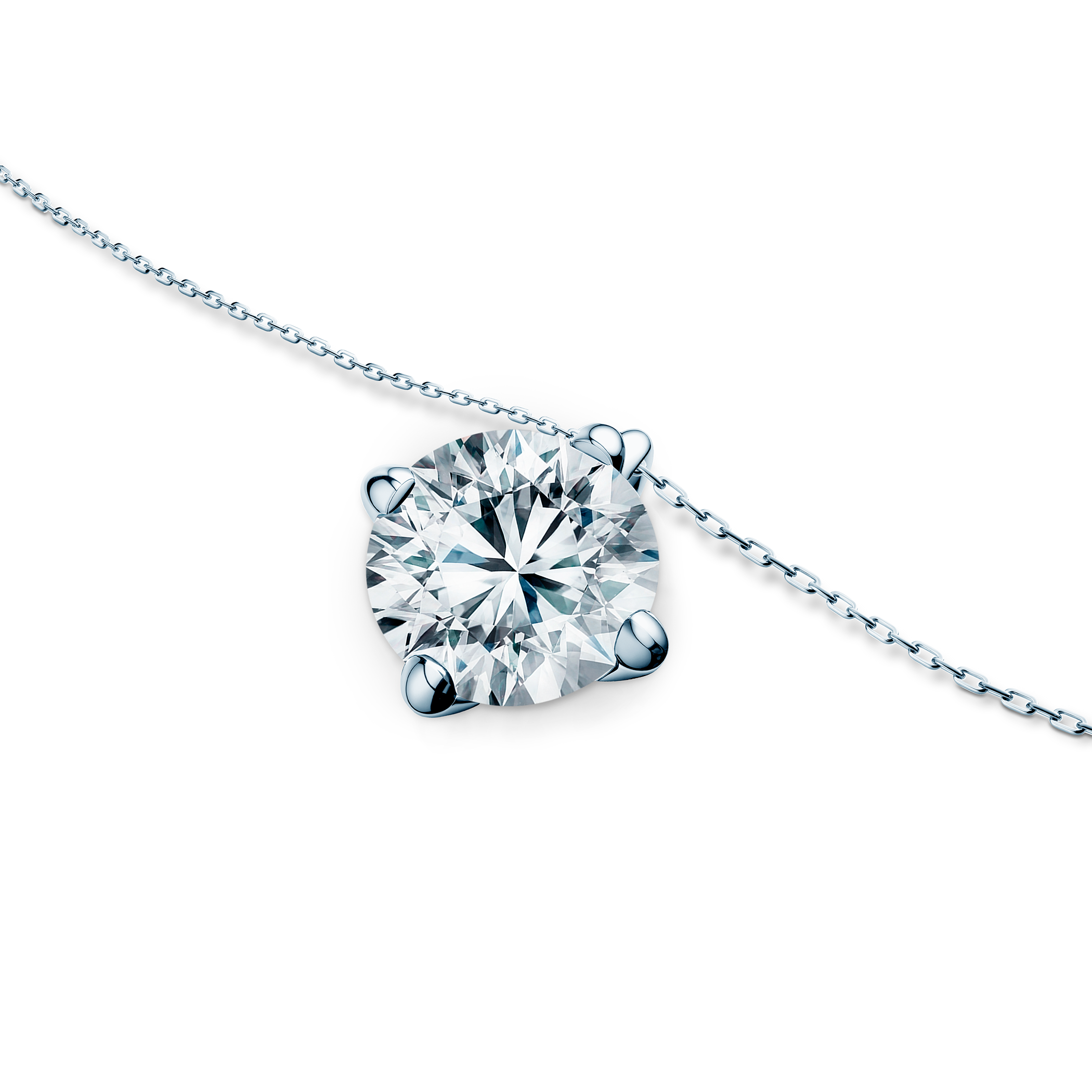 Naszyjnik z białego złota 585 z białym diamentem 0.25ct 42 cm - 3
