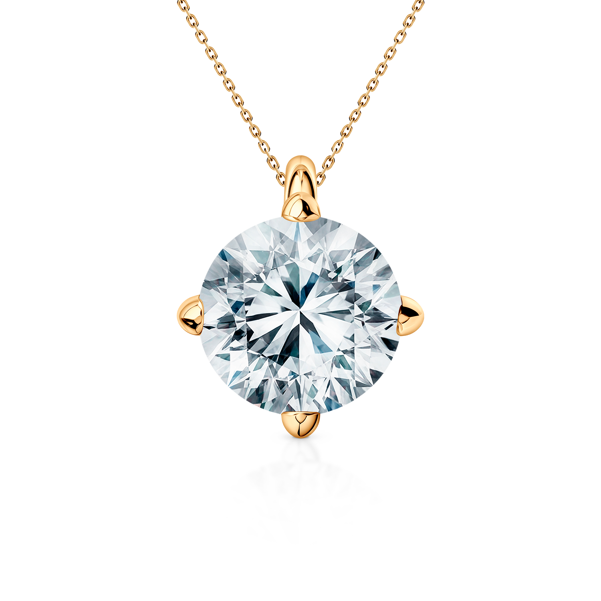 Zlatna ogrlica 585 s bijelim dijamantom 0.25ct 42 cm