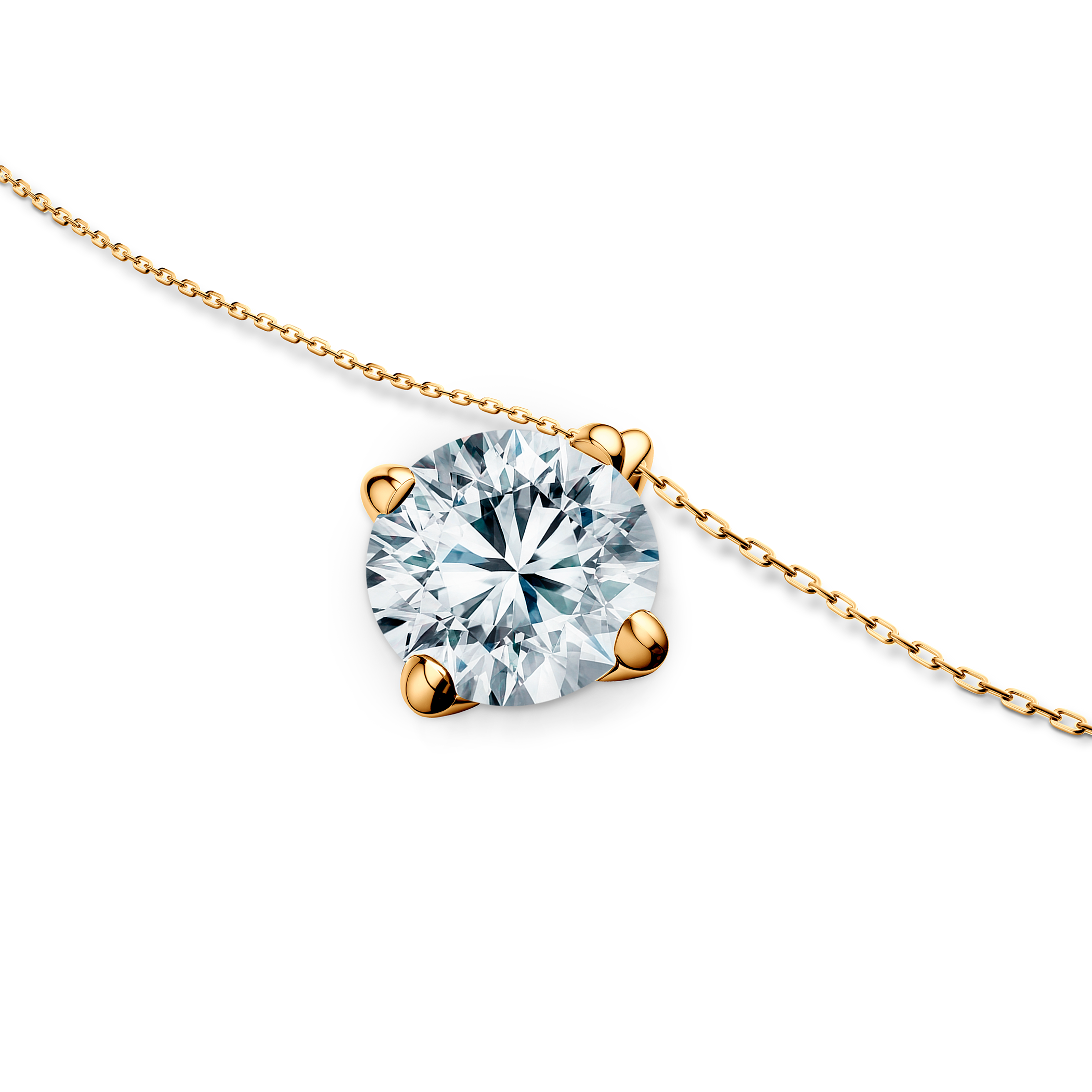 Naszyjnik złoty 585 z białym diamentem 0.25ct 42 cm - 3