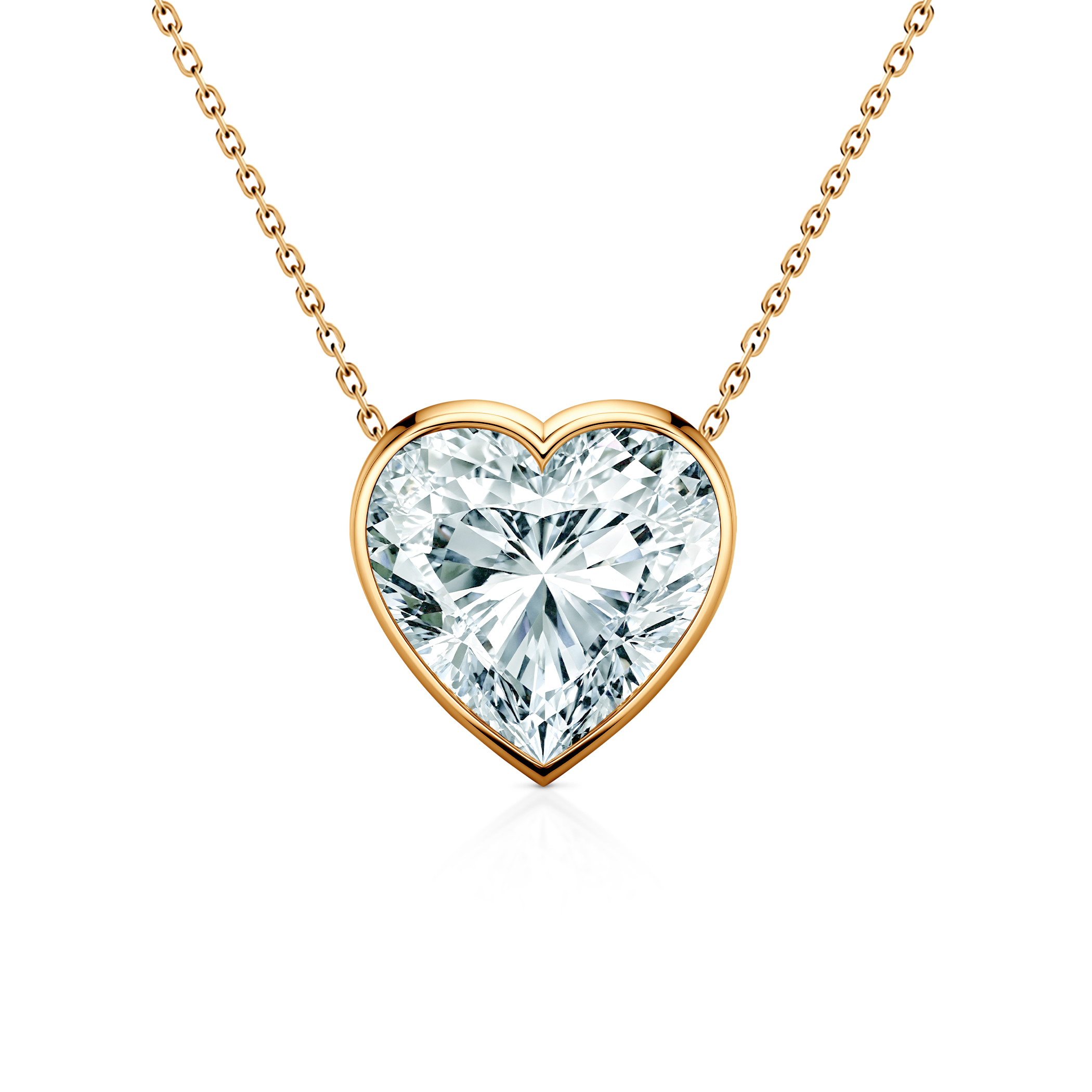 Zlatna ogrlica 585 s bijelim dijamantom 0.08ct 42 cm