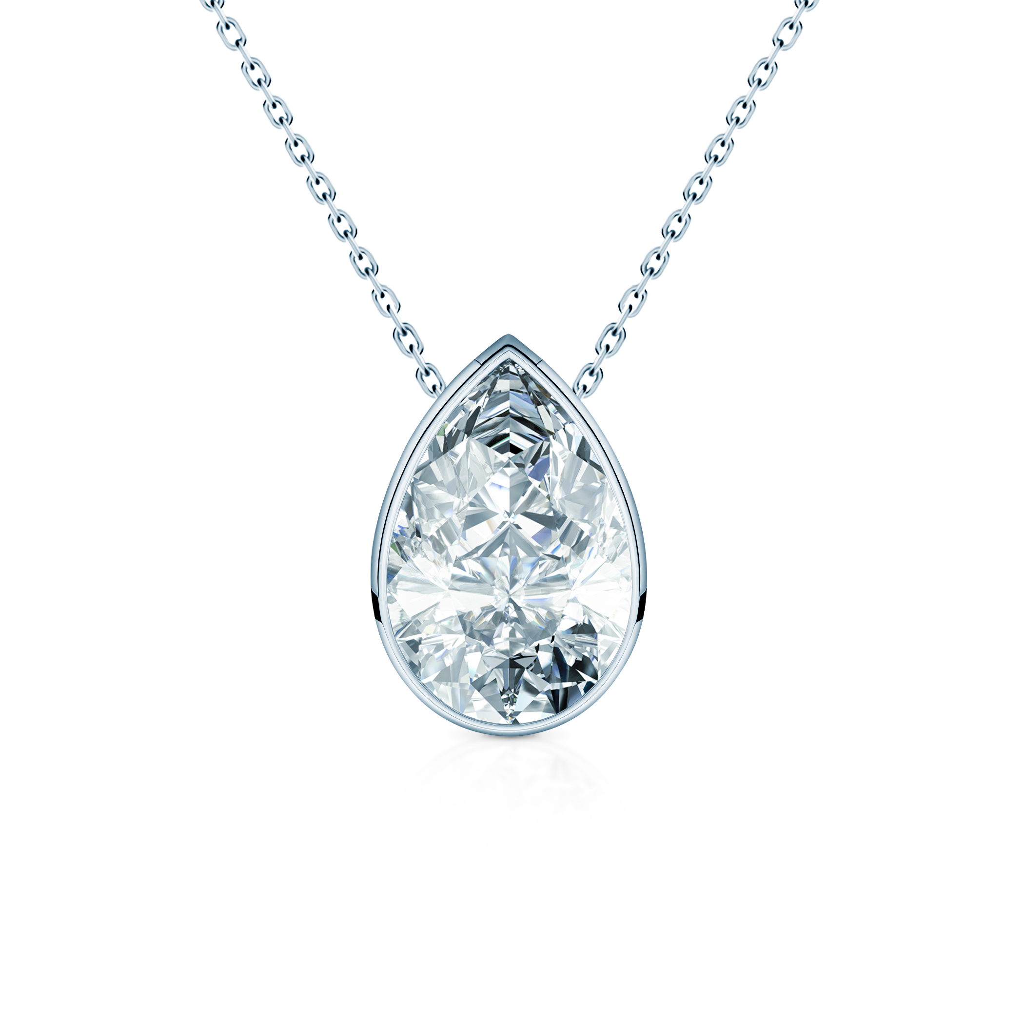 Zlatna ogrlica 585 s bijelim dijamantom 0.08ct 42 cm