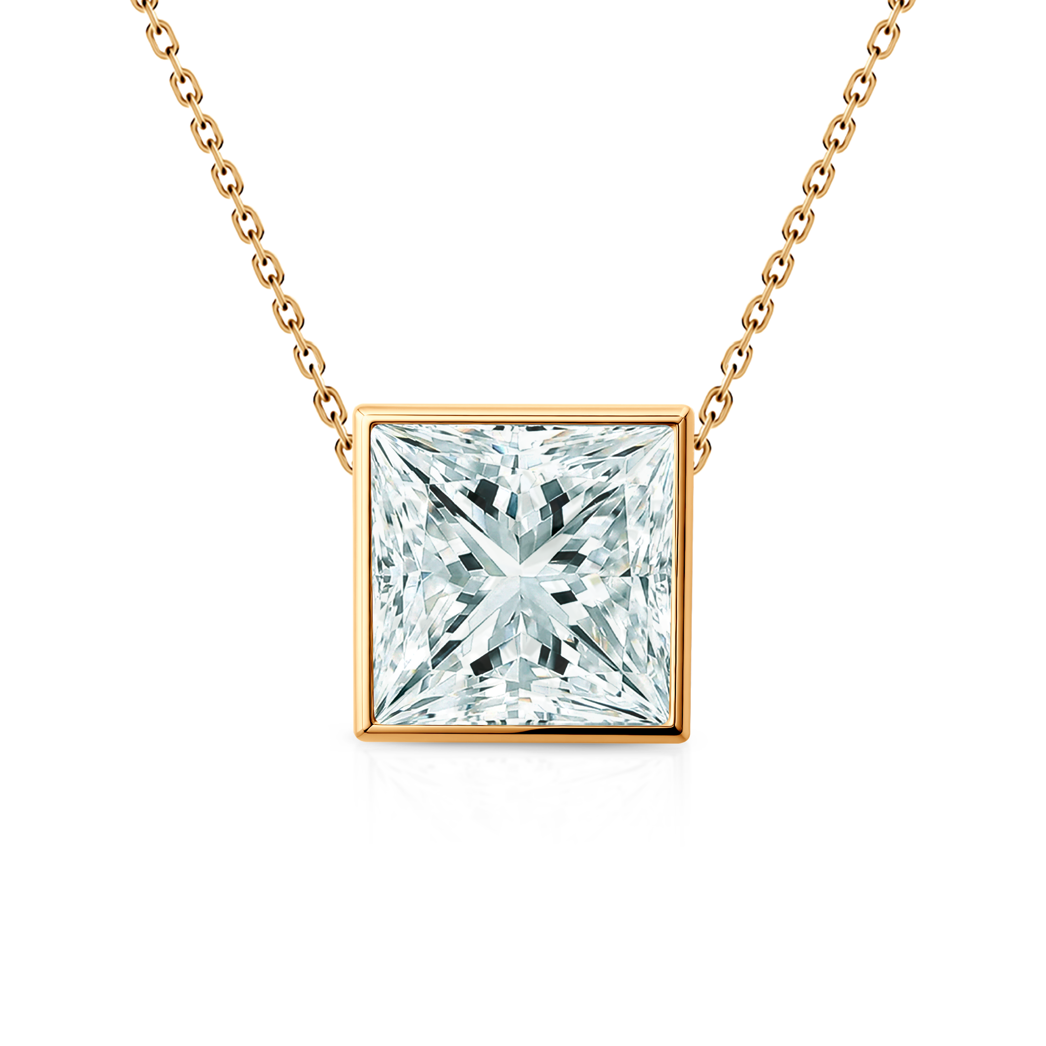 Zlatna ogrlica 585 s bijelim dijamantom 0.08ct 42 cm