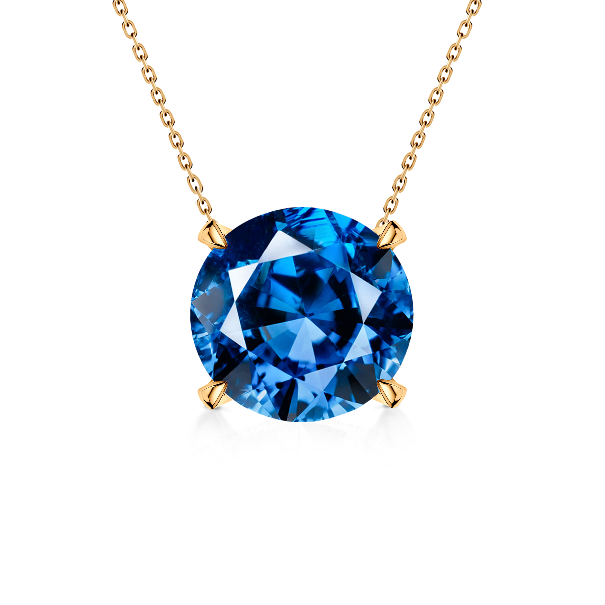 Naszyjnik Share Your Love ze złota 585 z niebieskim diamentem laboratoryjnym 0.5ct