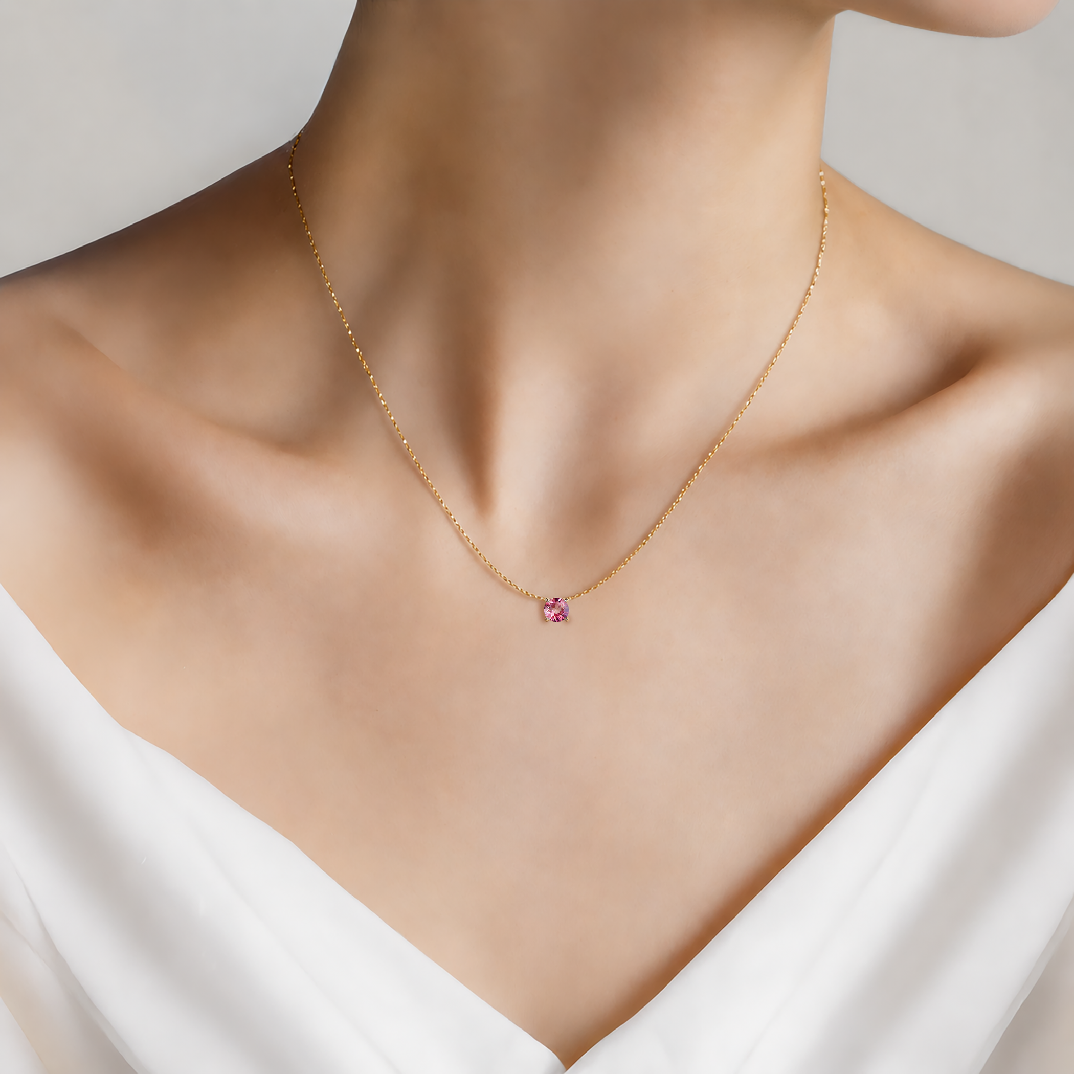 Naszyjnik Share Your Love złoty 585 z różowym diamentam laboratoryjnym 0.5ct  - 3